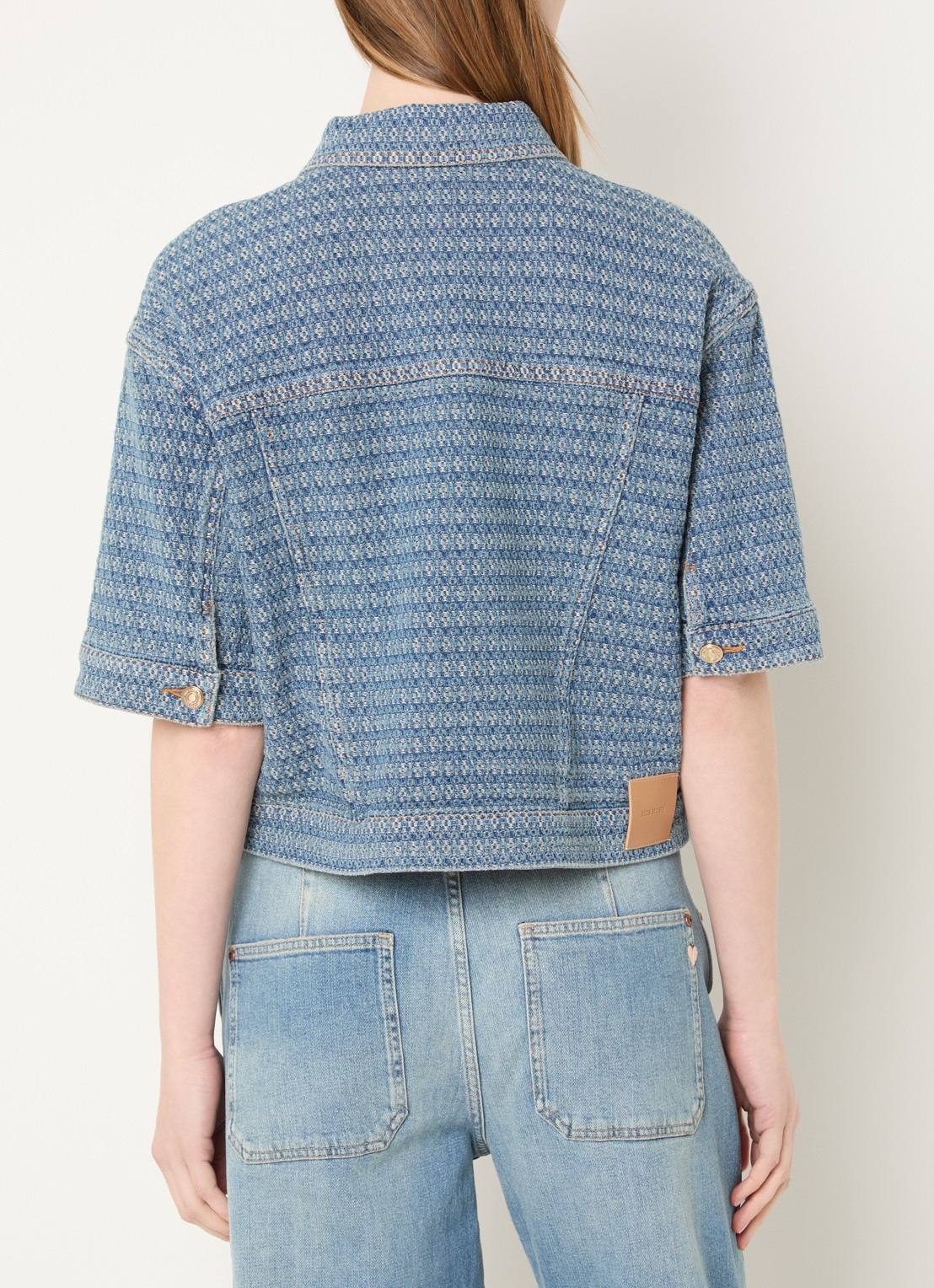 Mos Mosh MMEbba Bobble spijkerjas met borstzakken - achterkant 2 indigo