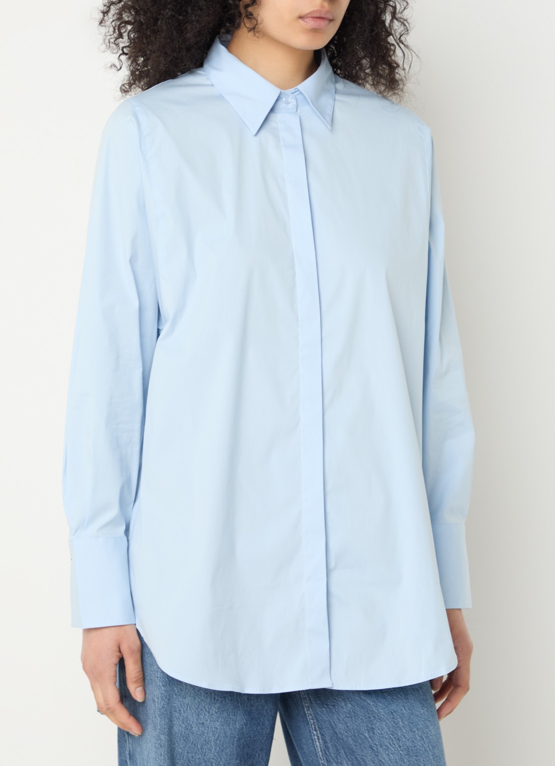 Mos Mosh MMEnola blouse met stretch - detail 4 lichtblauw