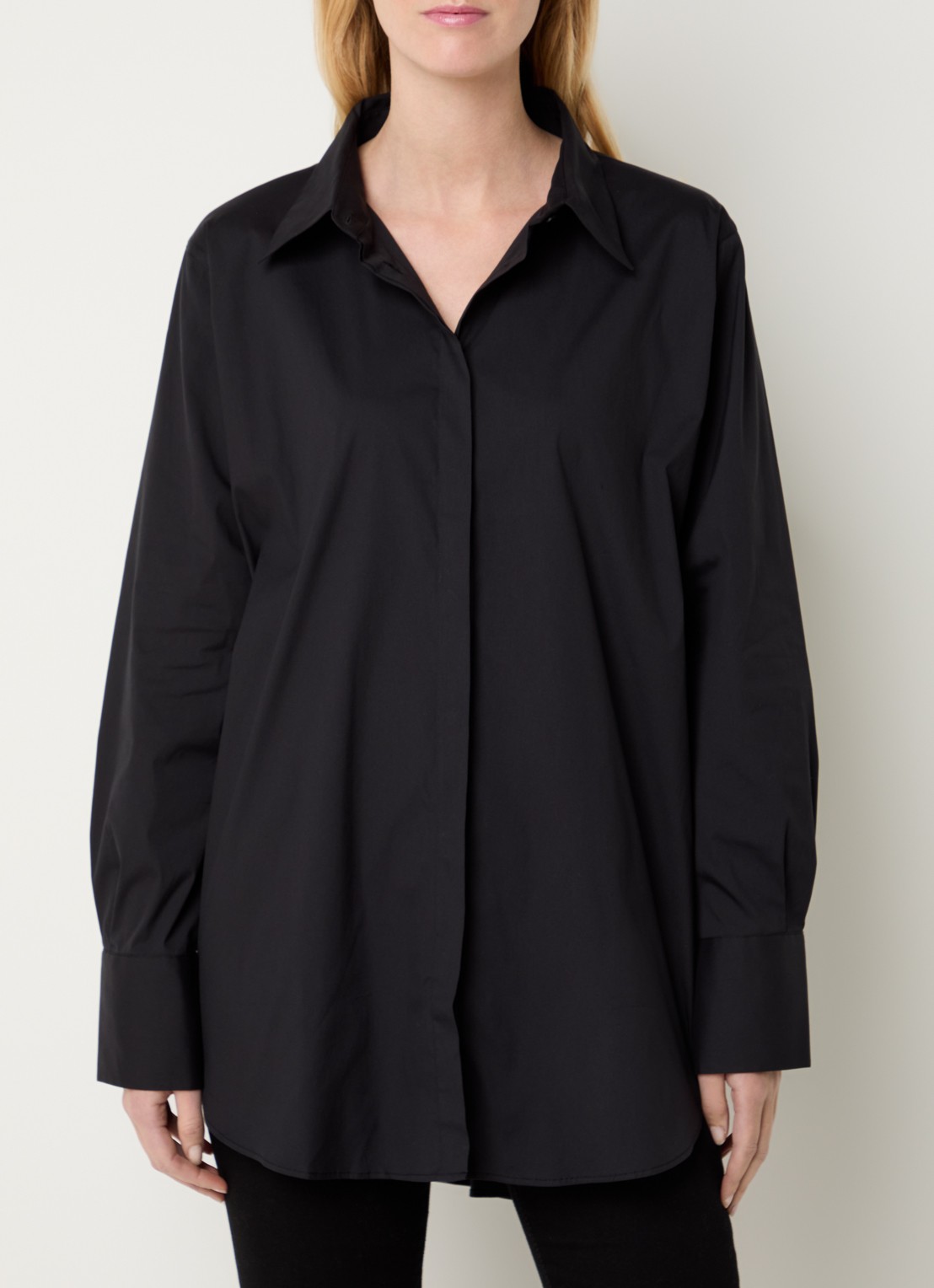 Mos Mosh MMEnola blouse met stretch - detail 4 zwart