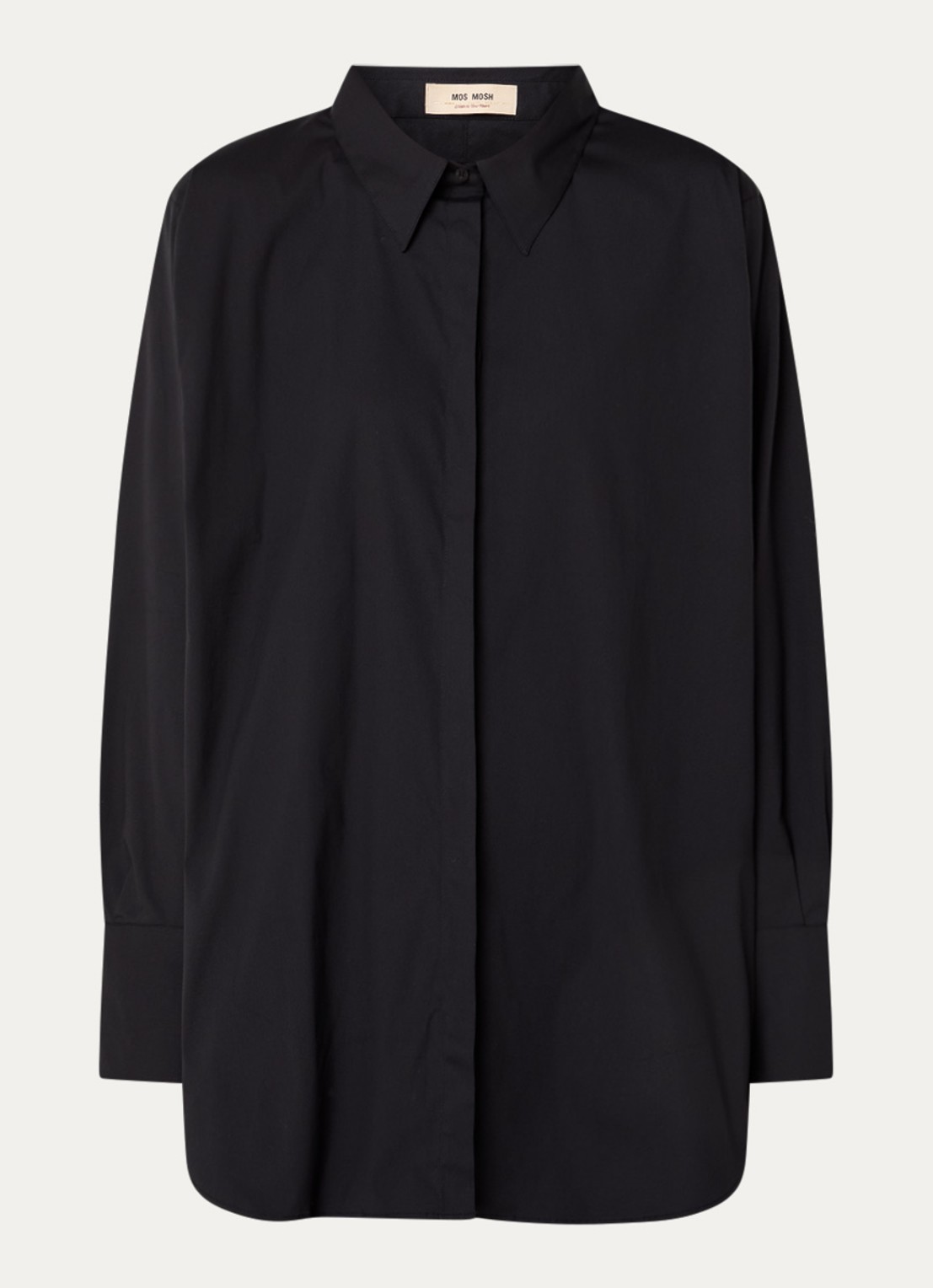 Mos Mosh MMEnola blouse met stretch - voorkant zwart
