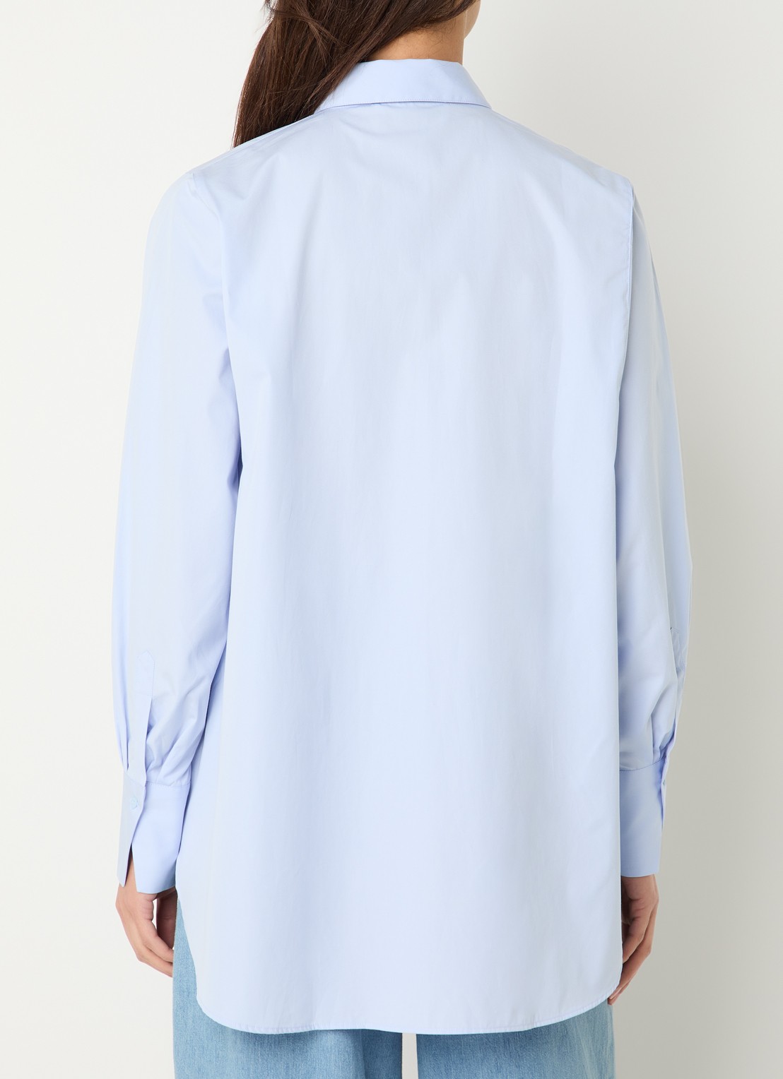 Mos Mosh MMEnola blouse van katoen - achterkant lichtblauw