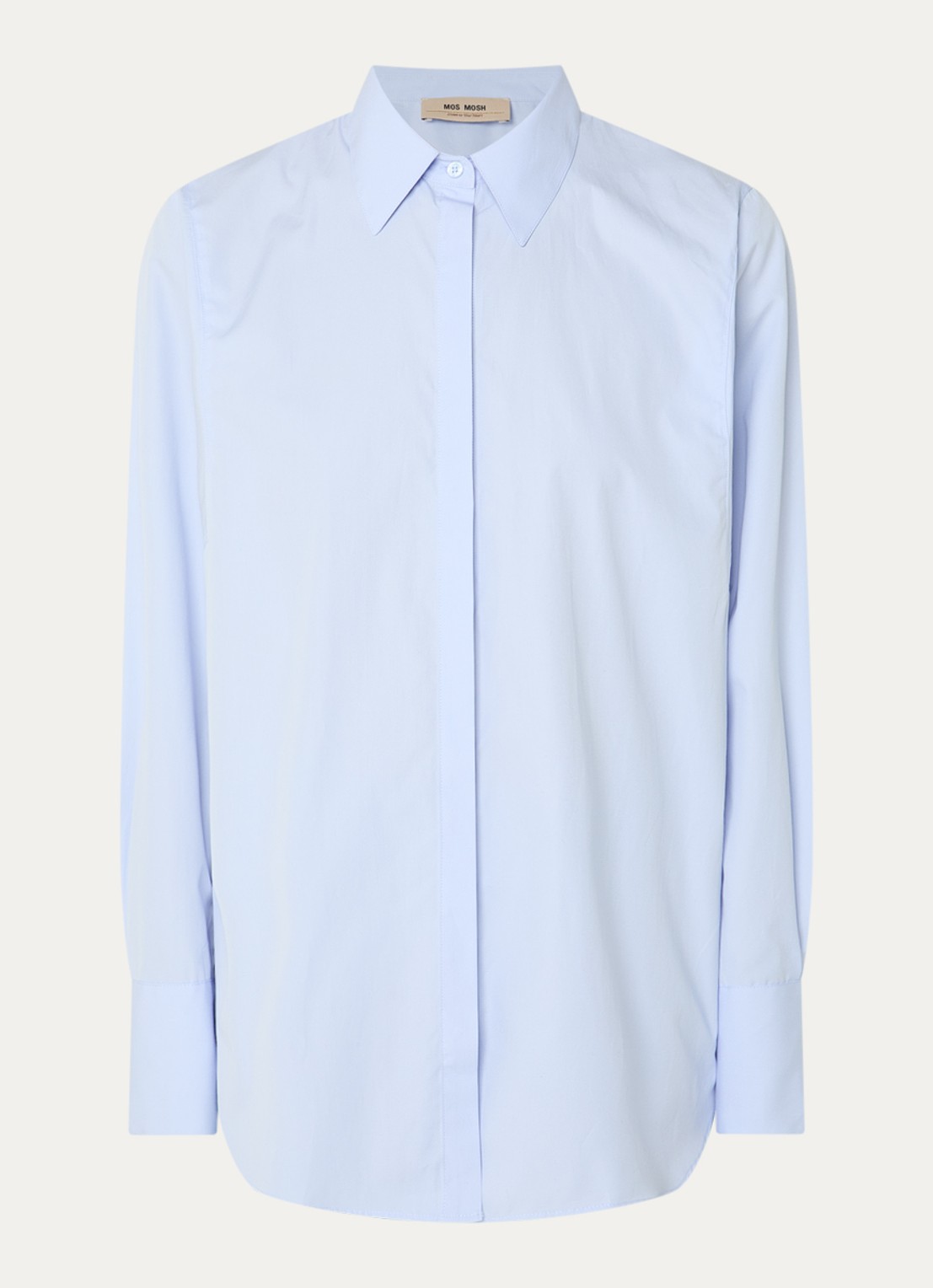 Mos Mosh MMEnola blouse van katoen - voorkant 3 lichtblauw