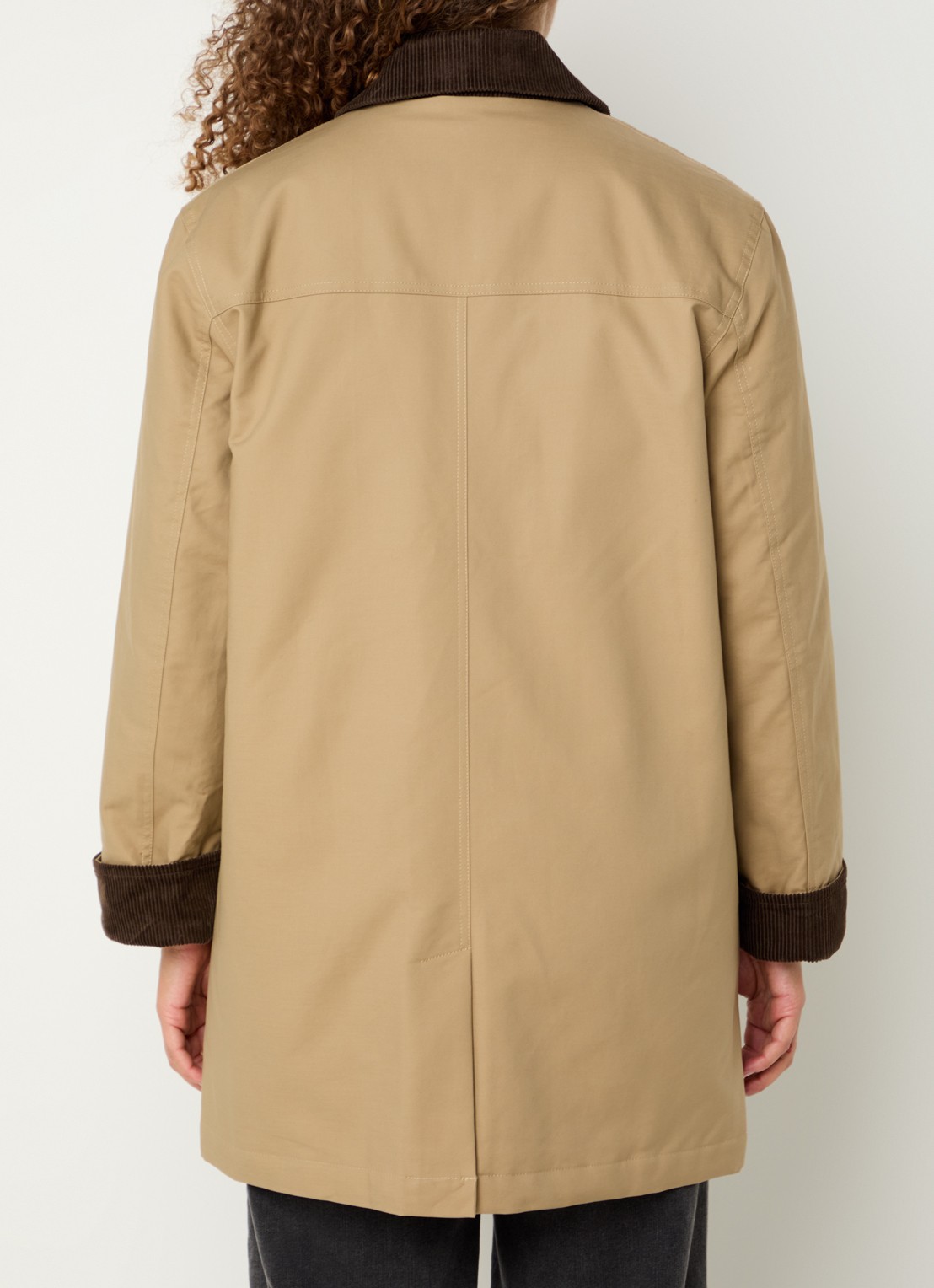 Mos Mosh MMIsabella Ana gewatteerd jack met details van corduroy - achterkant 3 camel