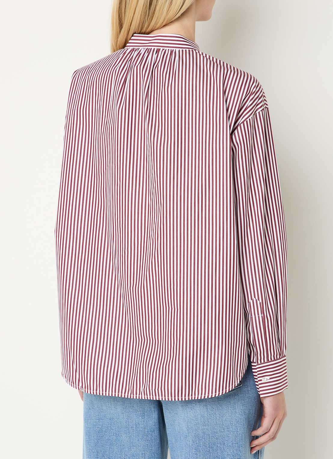 Mos Mosh MMKaris blouse met streepprint - achterkant 2 donkerrood