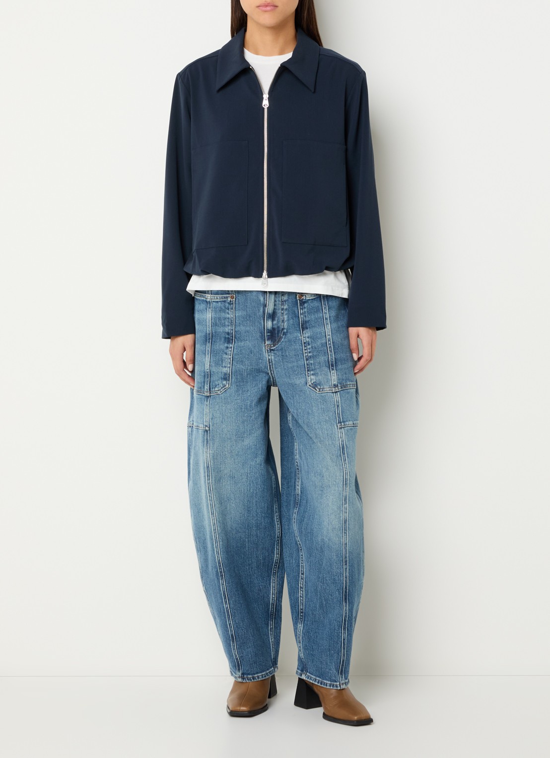 Mos Mosh MMKarmen Panama jack met kraag - voorkant 4 donkerblauw