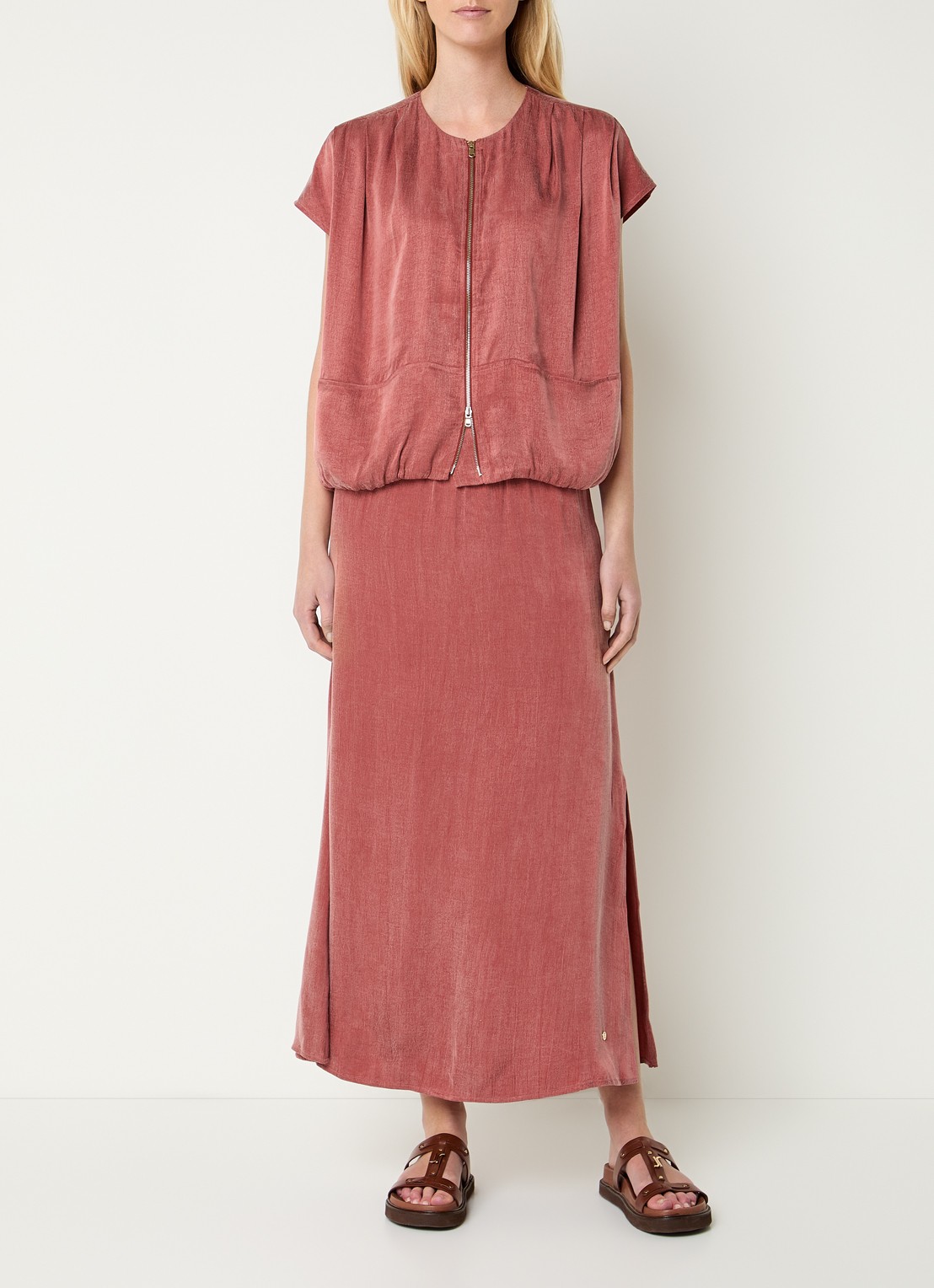 Mos Mosh MMKeli Nadie blouse met opgestikte zakken - voorkant 2 oudroze