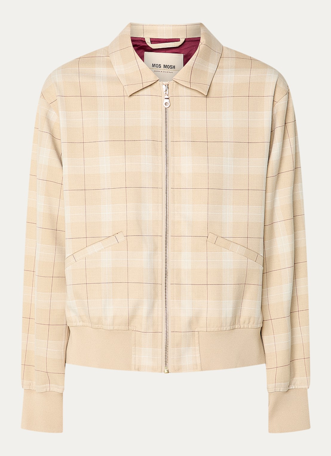 Mos Mosh MMKira Chelsea jack met ruitdessin - voorkant beige