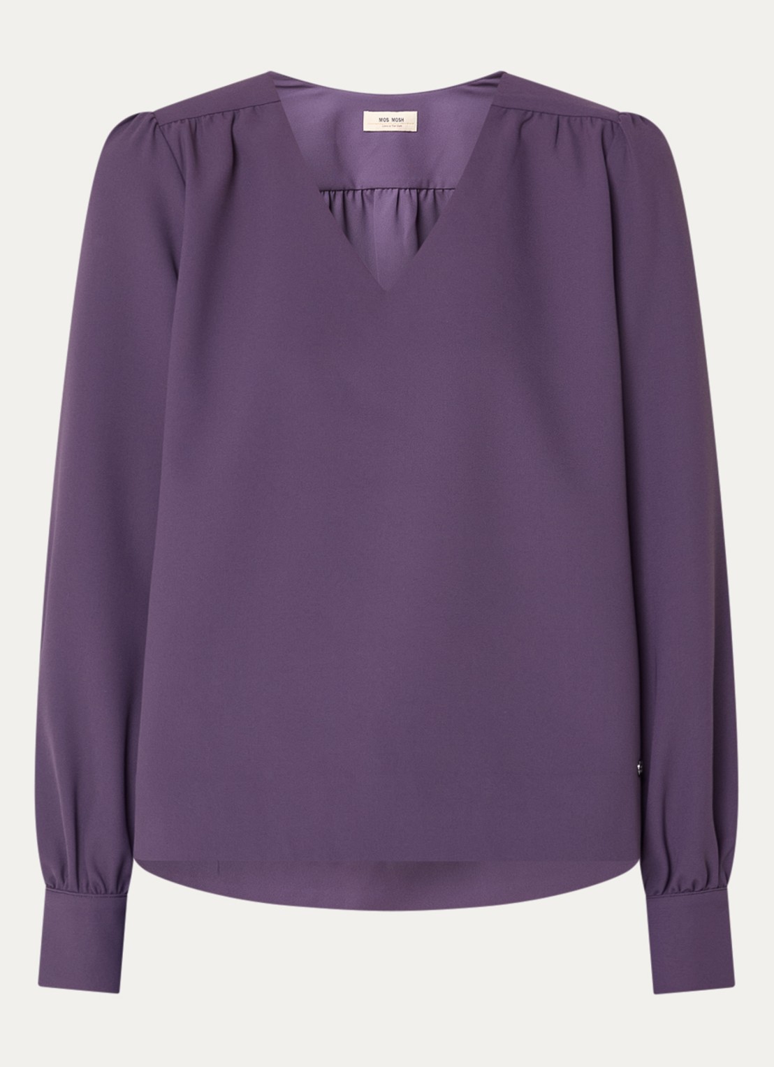 Mos Mosh MMKylie Miley top met pofmouw - voorkant 3 paars
