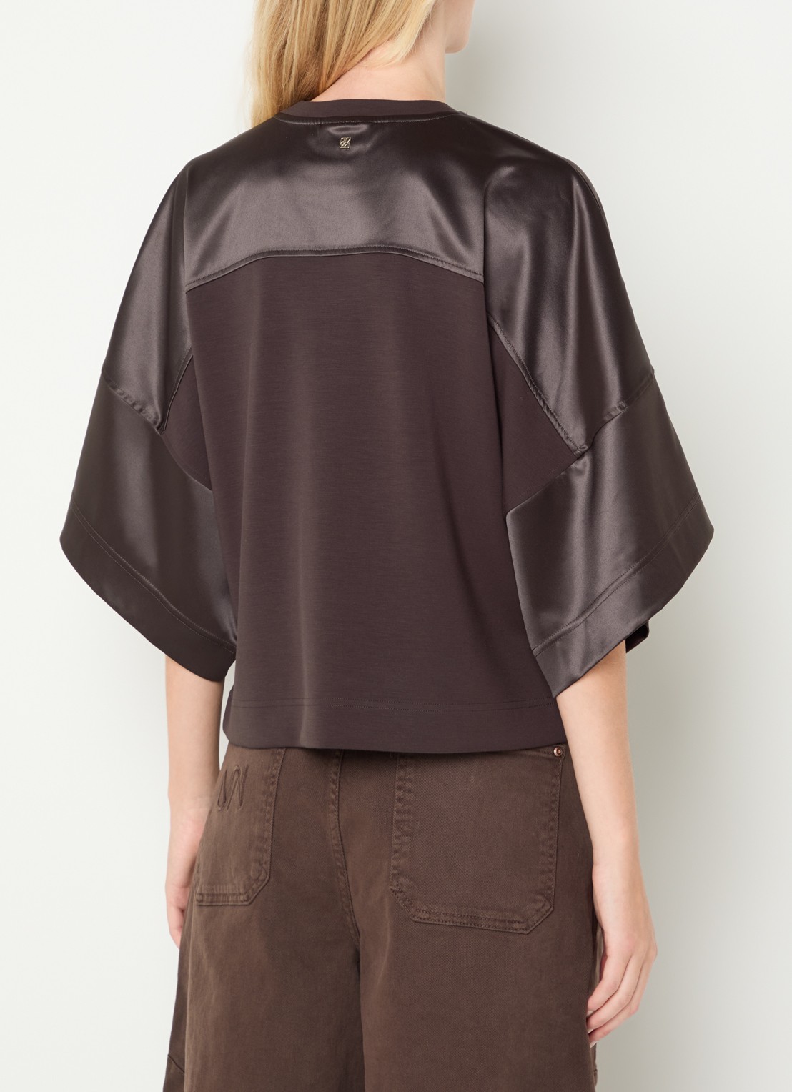 Mos Mosh MMLela sweater van satijn - achterkant 4 bruin
