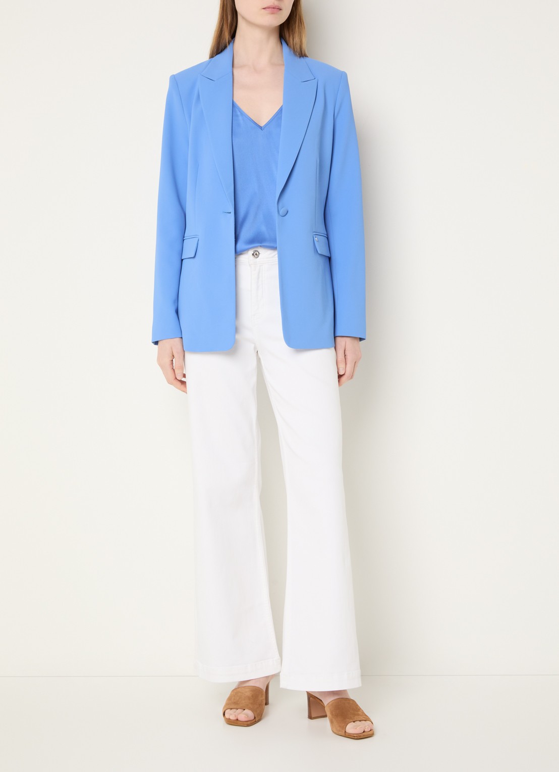 Mos Mosh MMLeonora Miley blazer met klepzakken - voorkant 3 blauw