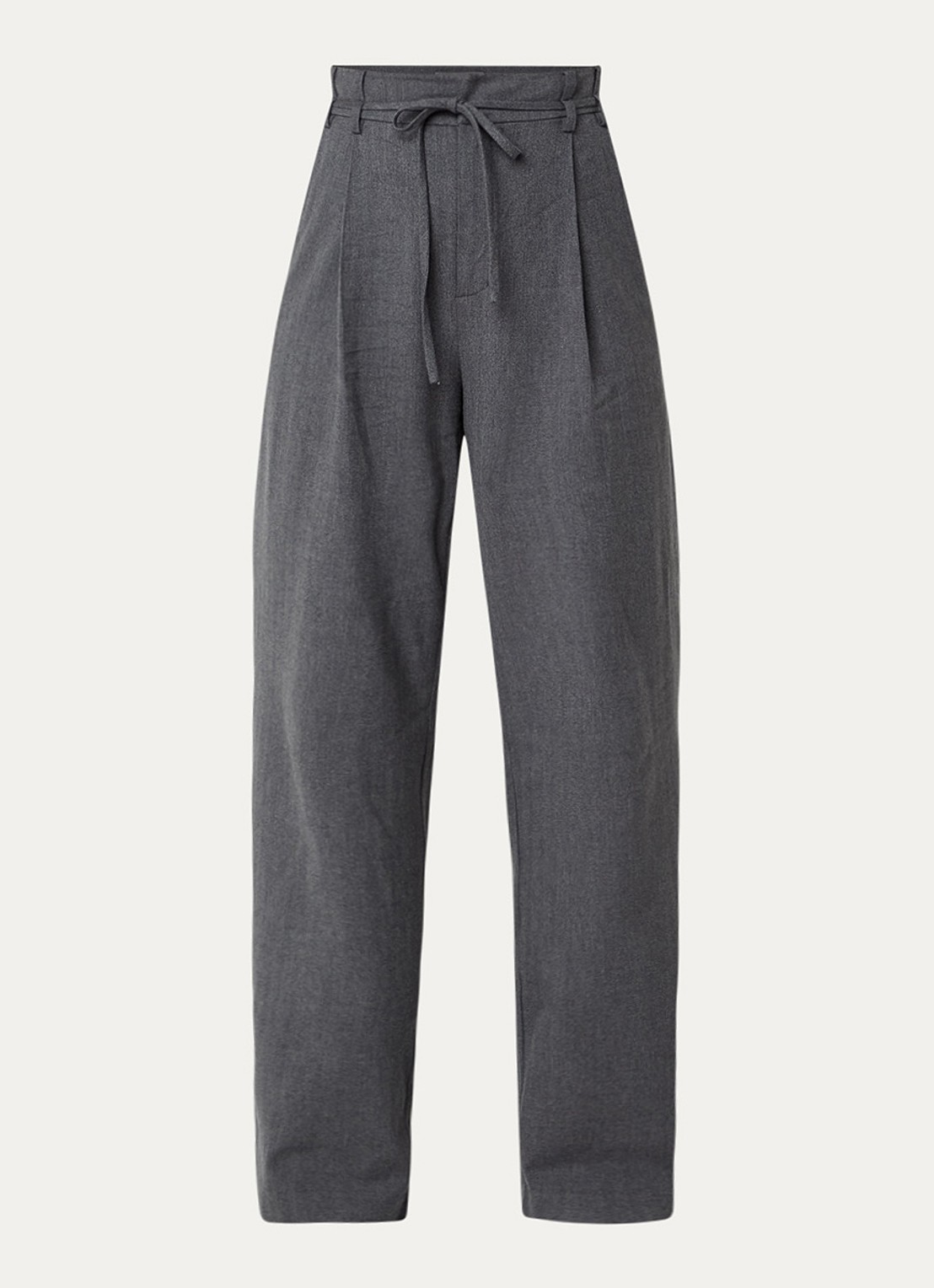 Mos Mosh MMLeslei Monrose high waist wide leg pantalon in kasjmierblend - voorkant 3 grijsmele