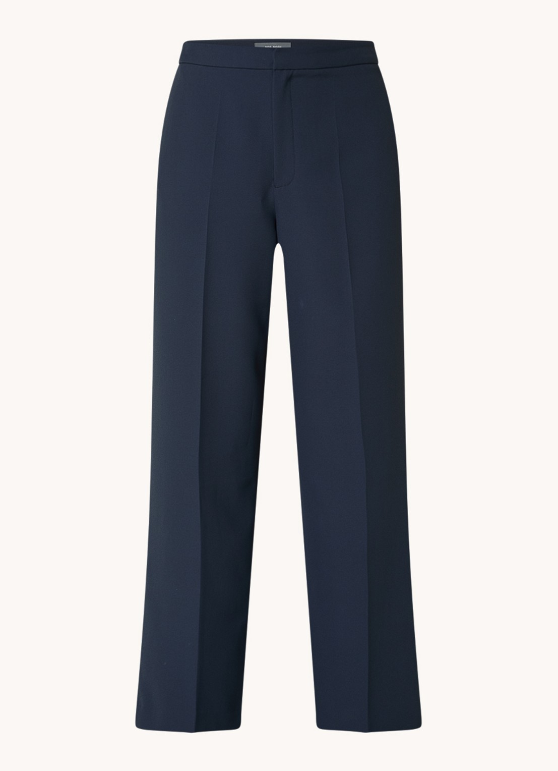 Mos Mosh MMLeya Miley high waist wide fit pantalon met steekzakken - voorkant 2 donkerblauw