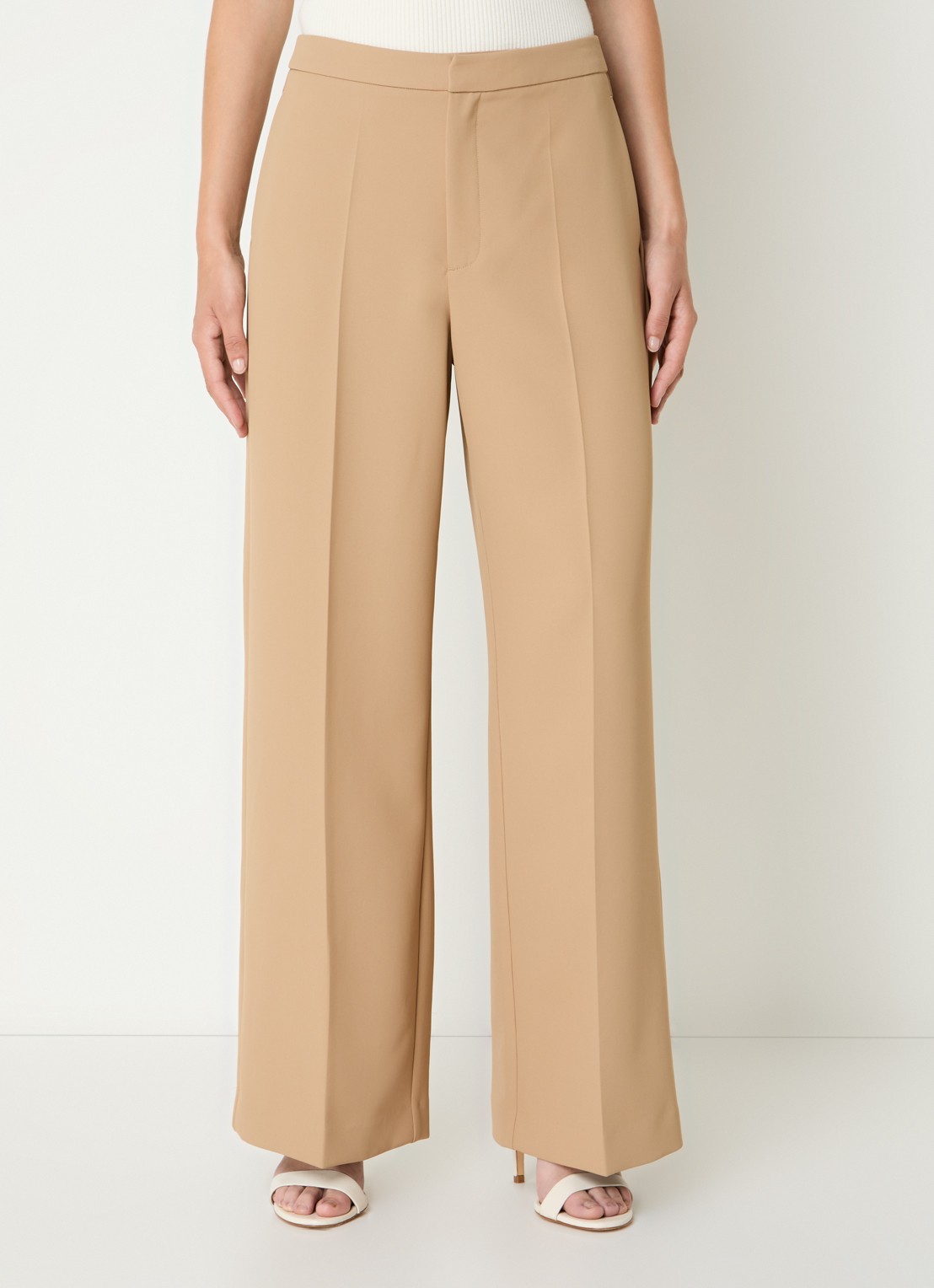Mos Mosh MMLeya Miley high waist wide fit pantalon met steekzakken - detail 2 camel