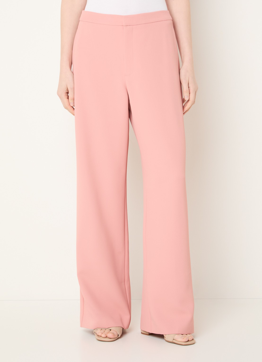 Mos Mosh MMLeya Miley high waist wide fit pantalon met steekzakken - detail 3 roze