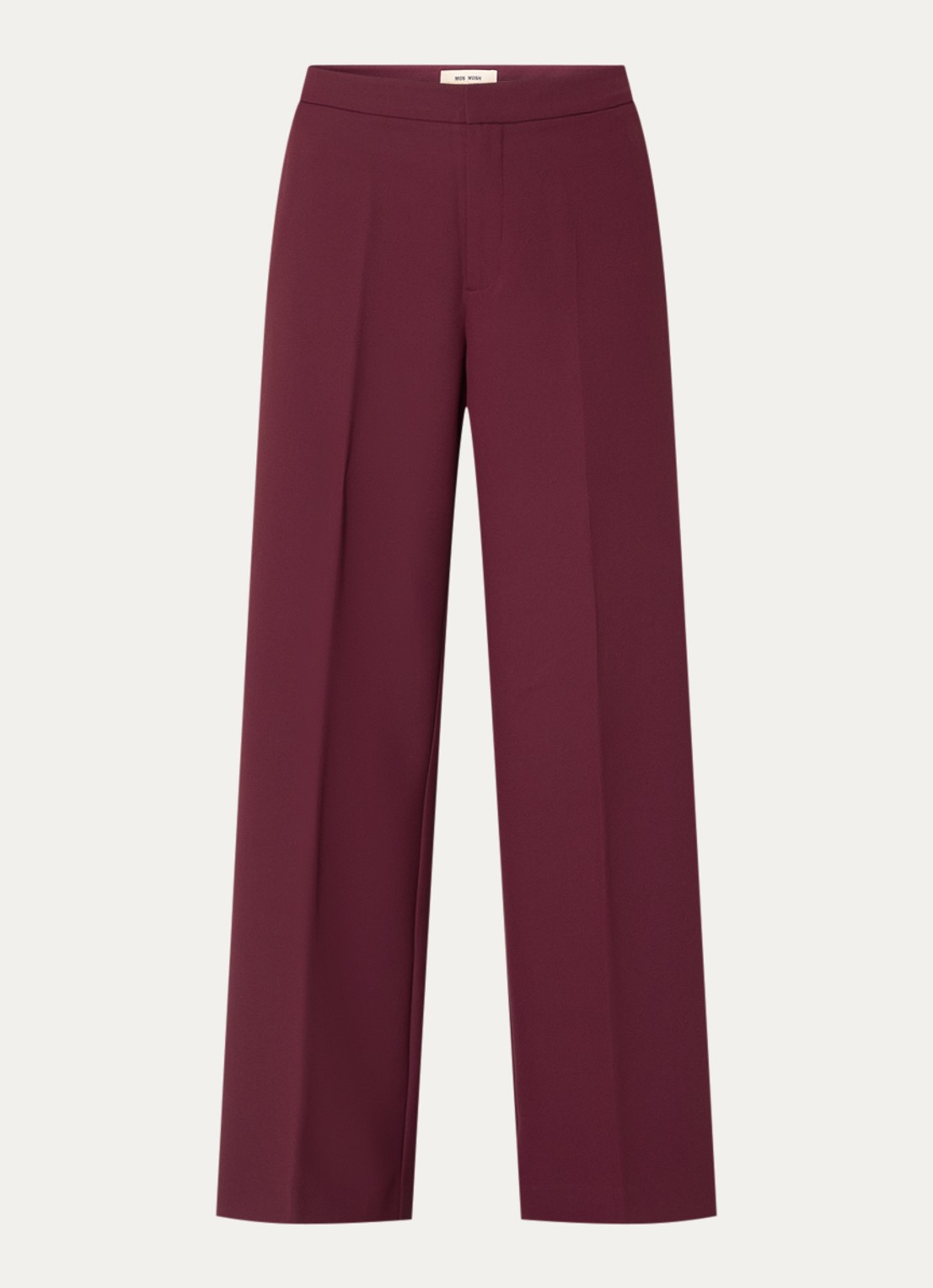 Mos Mosh MMLeya Miley high waist wide fit pantalon met steekzakken - voorkant 3 royalblauw