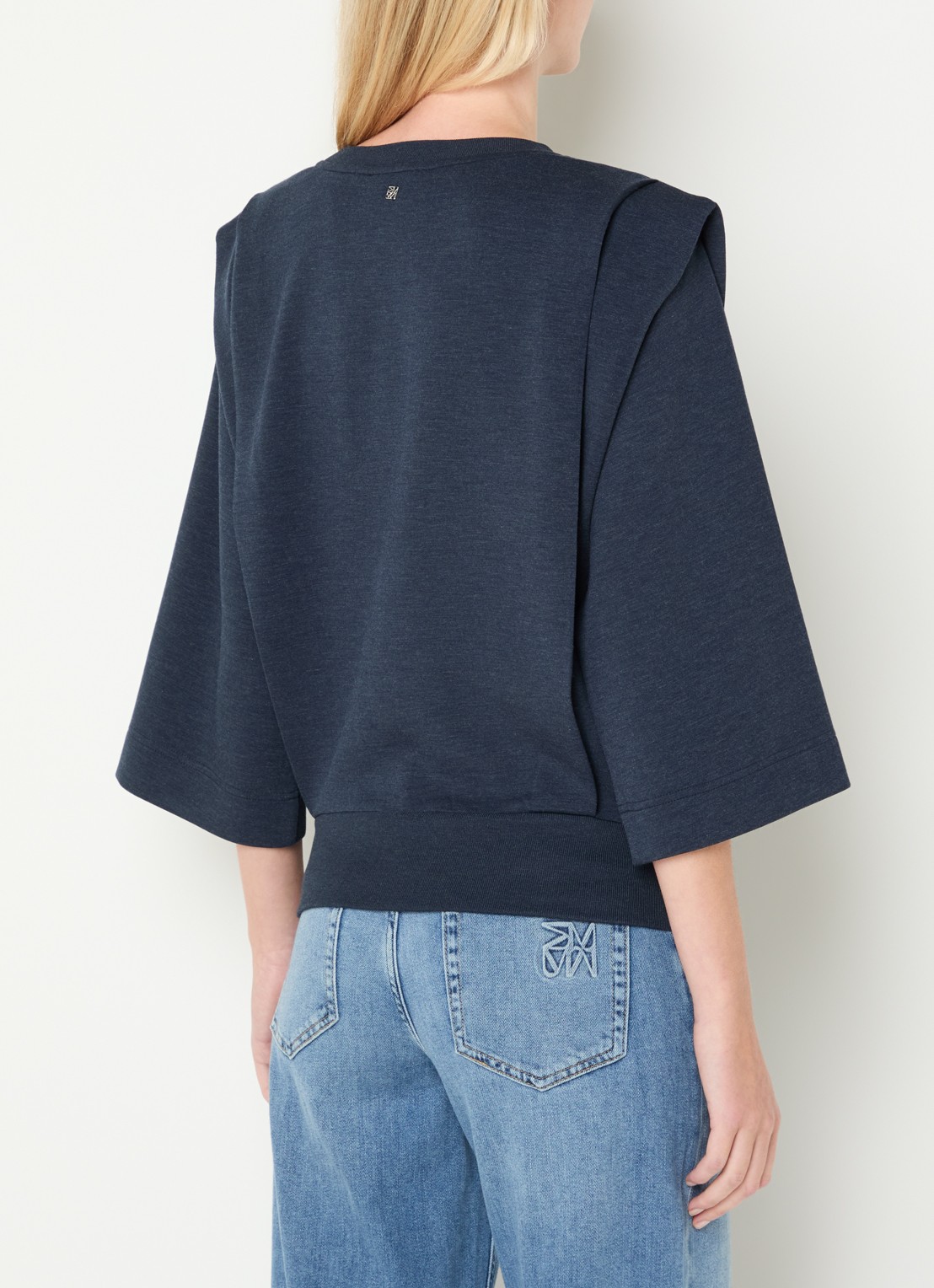 Mos Mosh MMMae sweater met ronde hals - achterkant 2 donkerblauw
