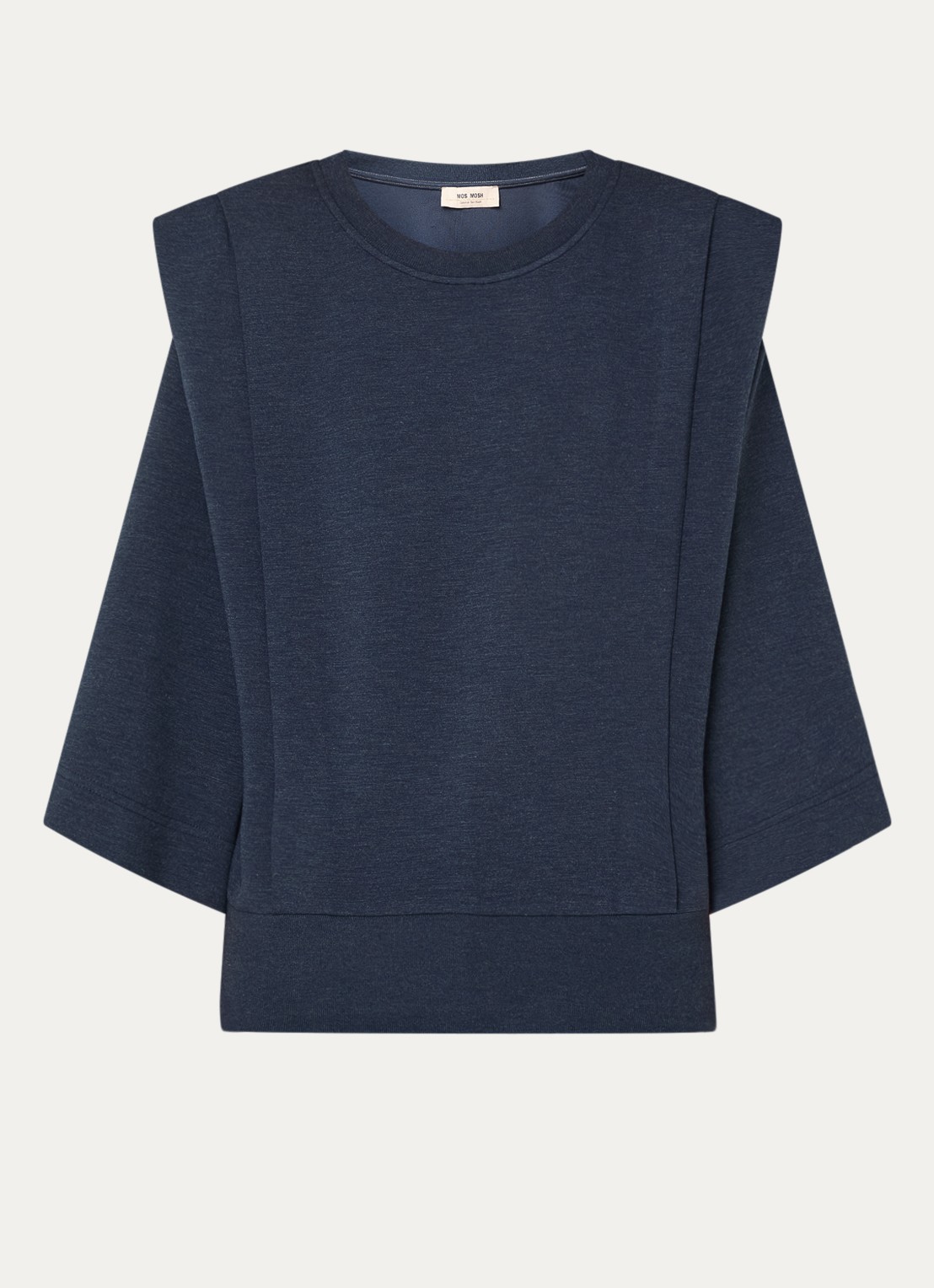 Mos Mosh MMMae sweater met ronde hals - voorkant 3 donkerblauw