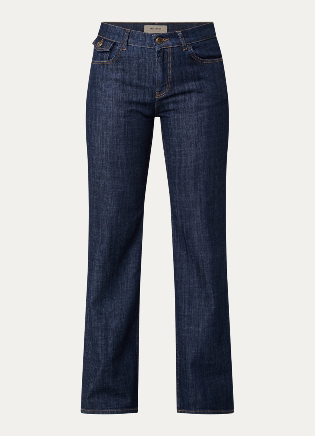 Mos Mosh MMMarlena high waist straight leg jeans met donkere wassing - voorkant 2 indigo