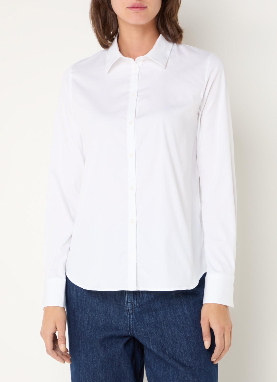 Mos Mosh MMMartina blouse met stretch - detail wit