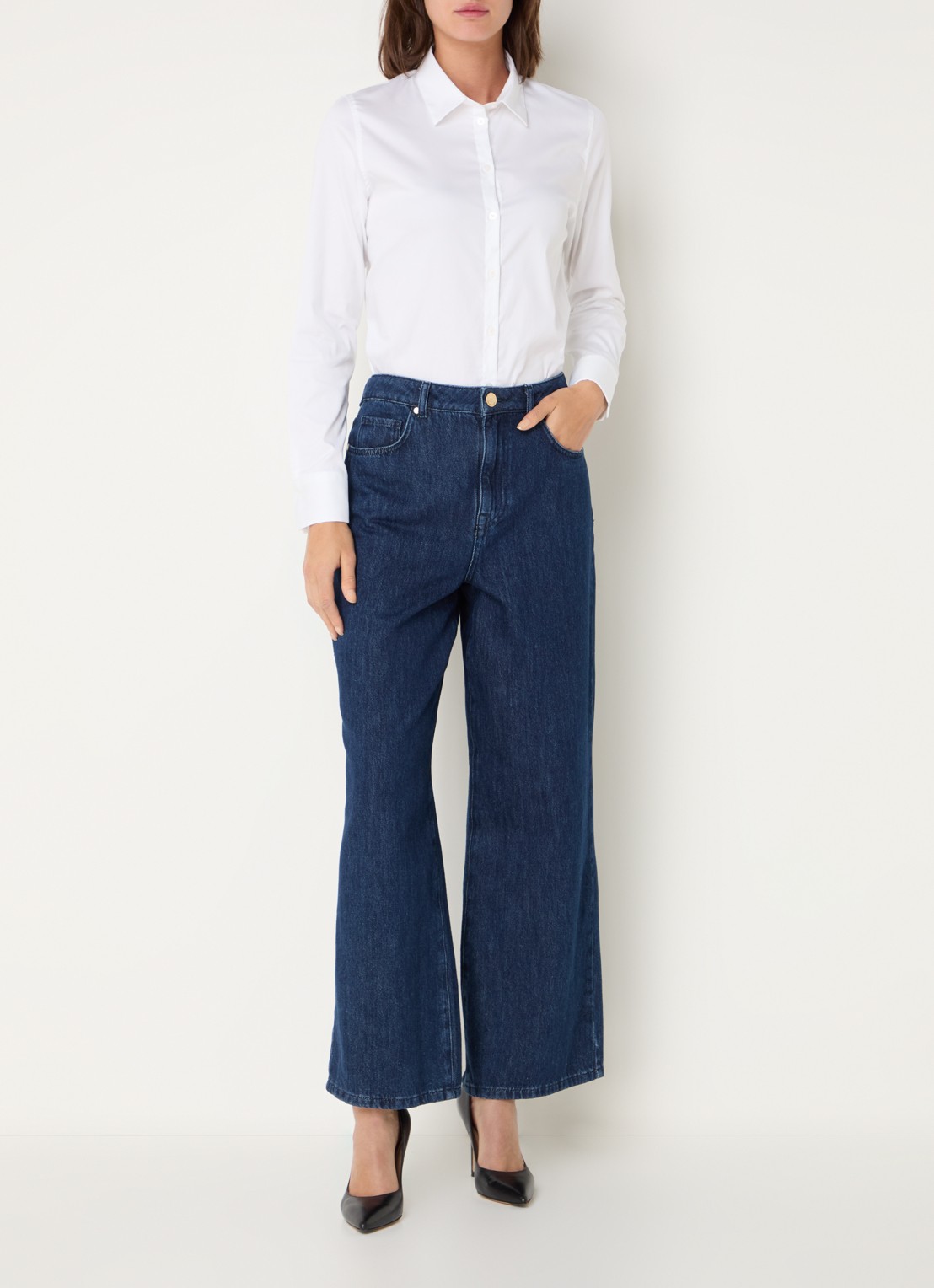 Mos Mosh MMMartina blouse met stretch - voorkant 4 wit