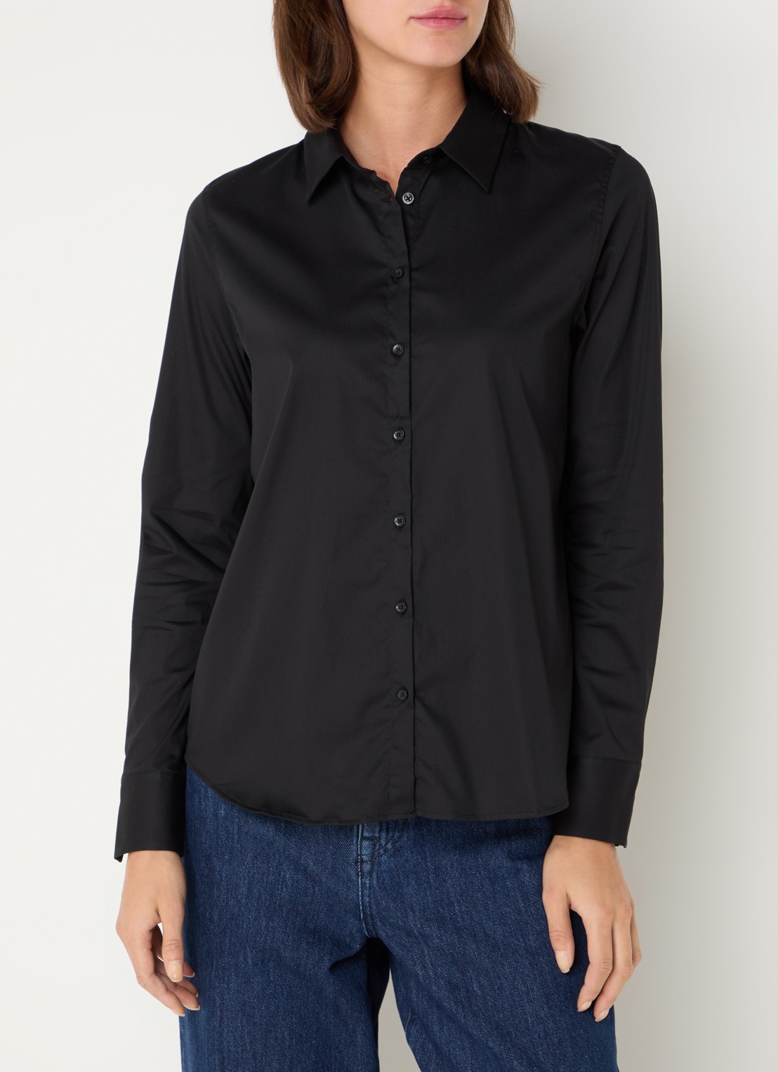 Mos Mosh MMMartina blouse met stretch - detail zwart