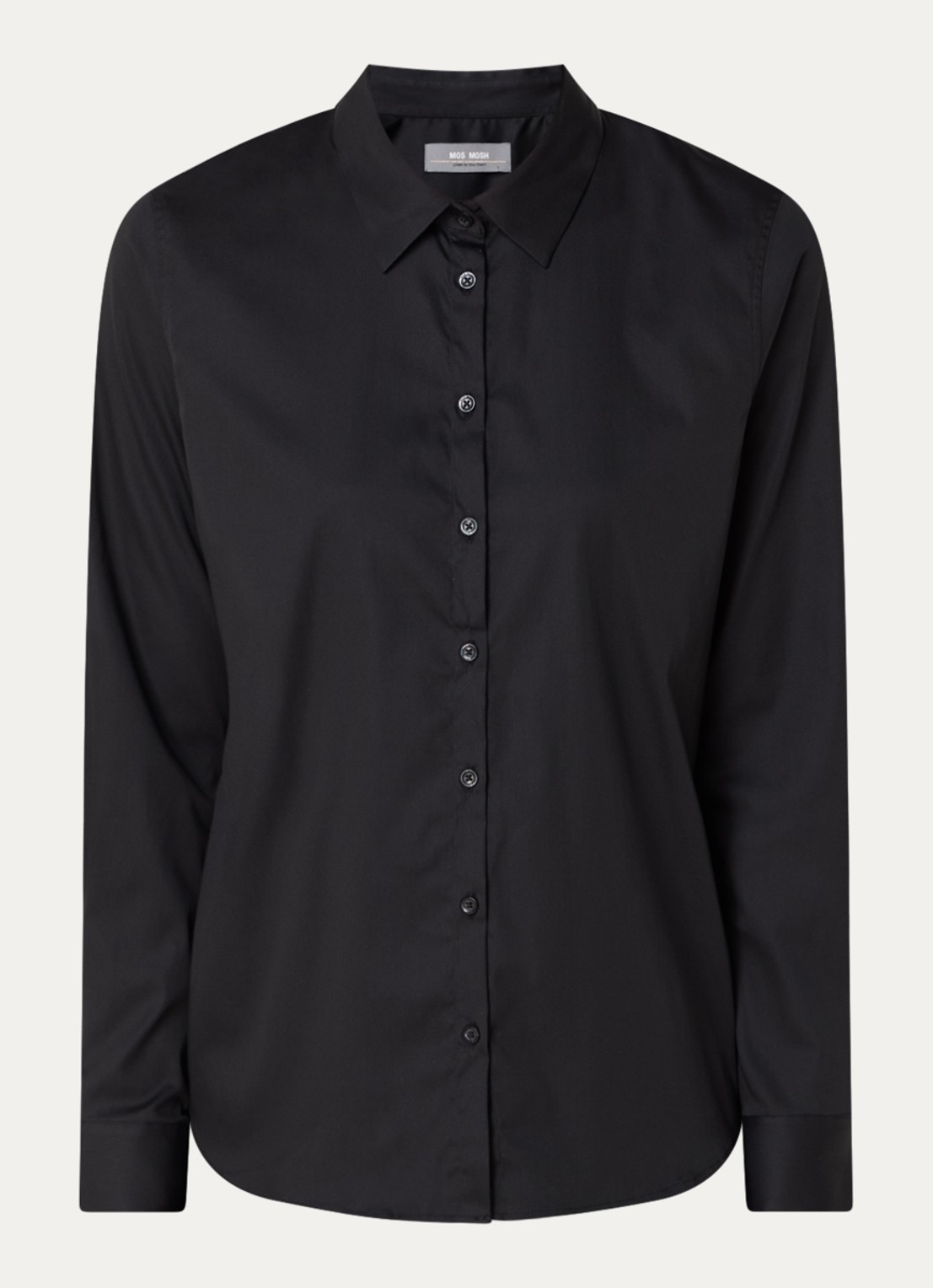 Mos Mosh MMMartina blouse met stretch - voorkant 2 zwart