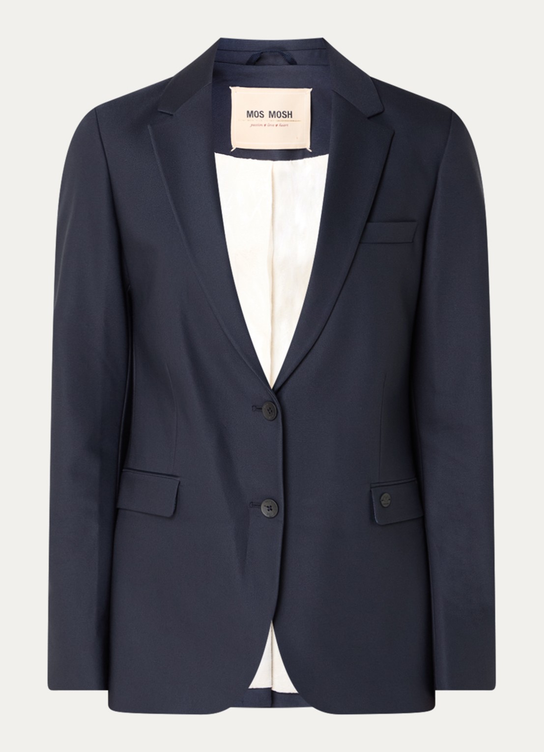 Mos Mosh MMMary Night blazer met klepzakken - voorkant donkerblauw