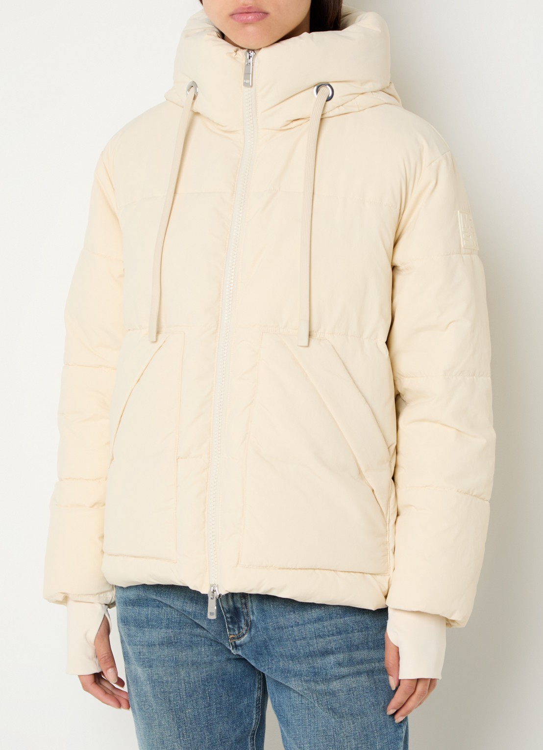Mos Mosh MMMollie gewatteerd jack met capuchon  - detail 3 creme