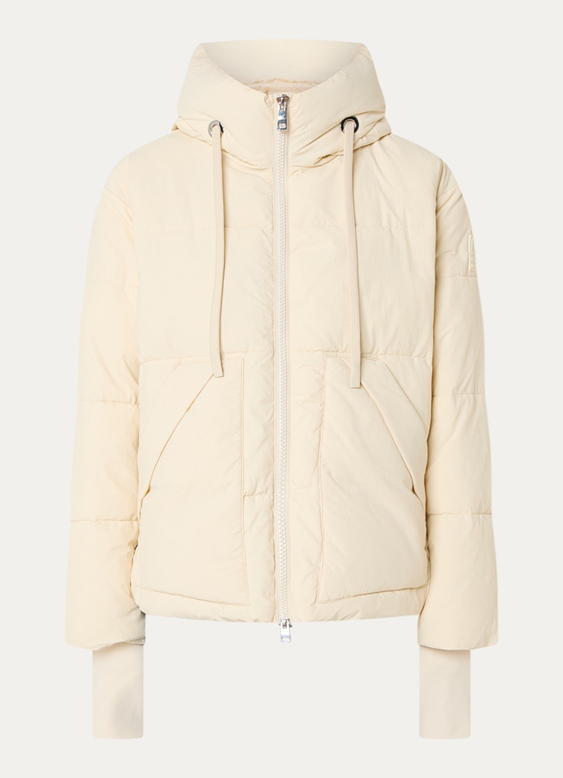 Mos Mosh MMMollie gewatteerd jack met capuchon  - voorkant creme