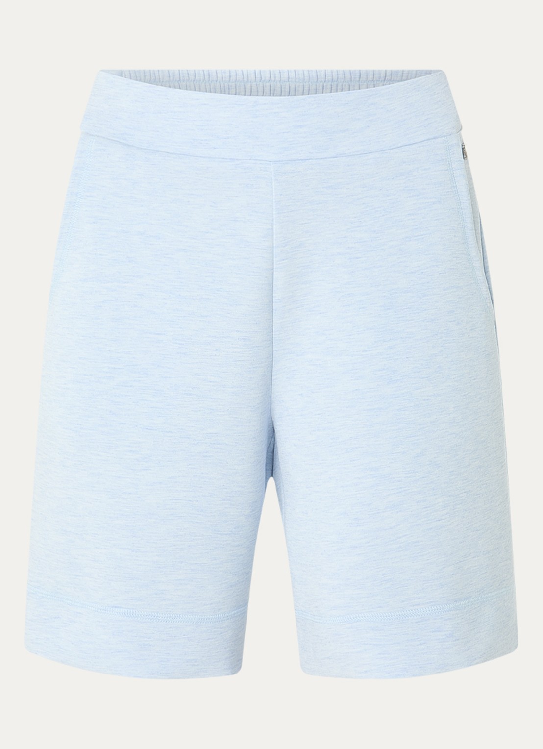 Mos Mosh MMNamara high waist straight fit korte joggingbroek met steekzakken - voorkant 3 lichtblauw