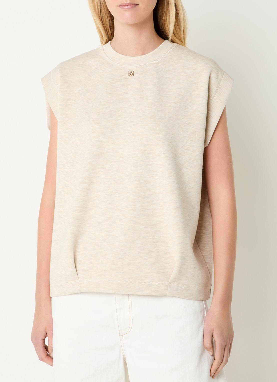 Mos Mosh MMNamara top met logo - detail 3 beige
