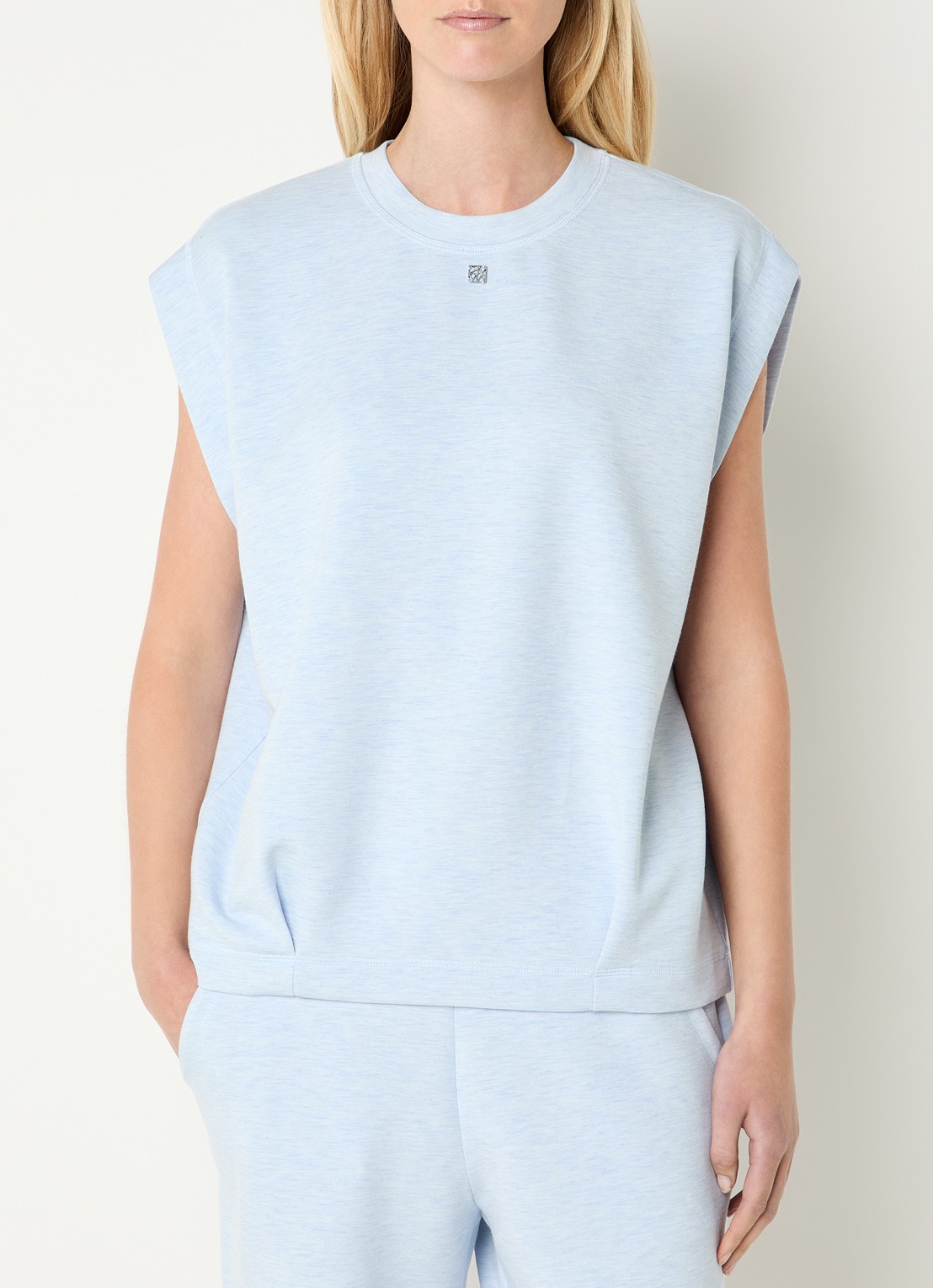 Mos Mosh MMNamara top met logo - detail lichtblauw