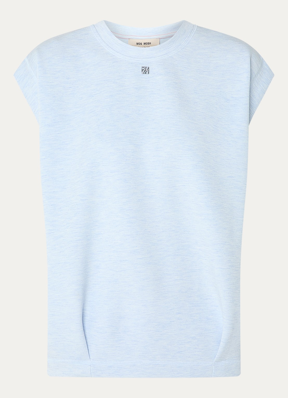 Mos Mosh MMNamara top met logo - voorkant 2 lichtblauw