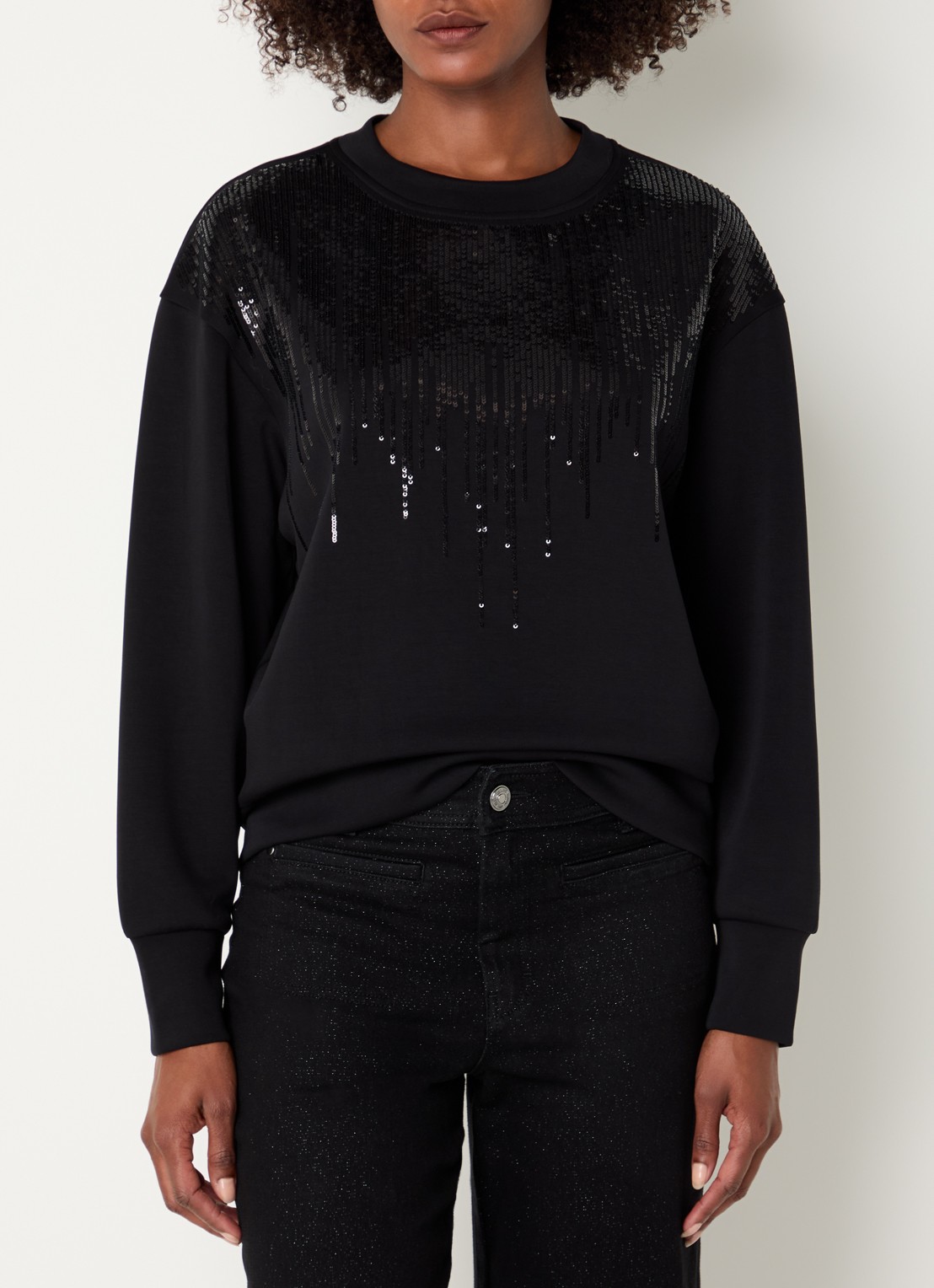 Mos Mosh MMNeve sweater met pailletten - detail 4 zwart