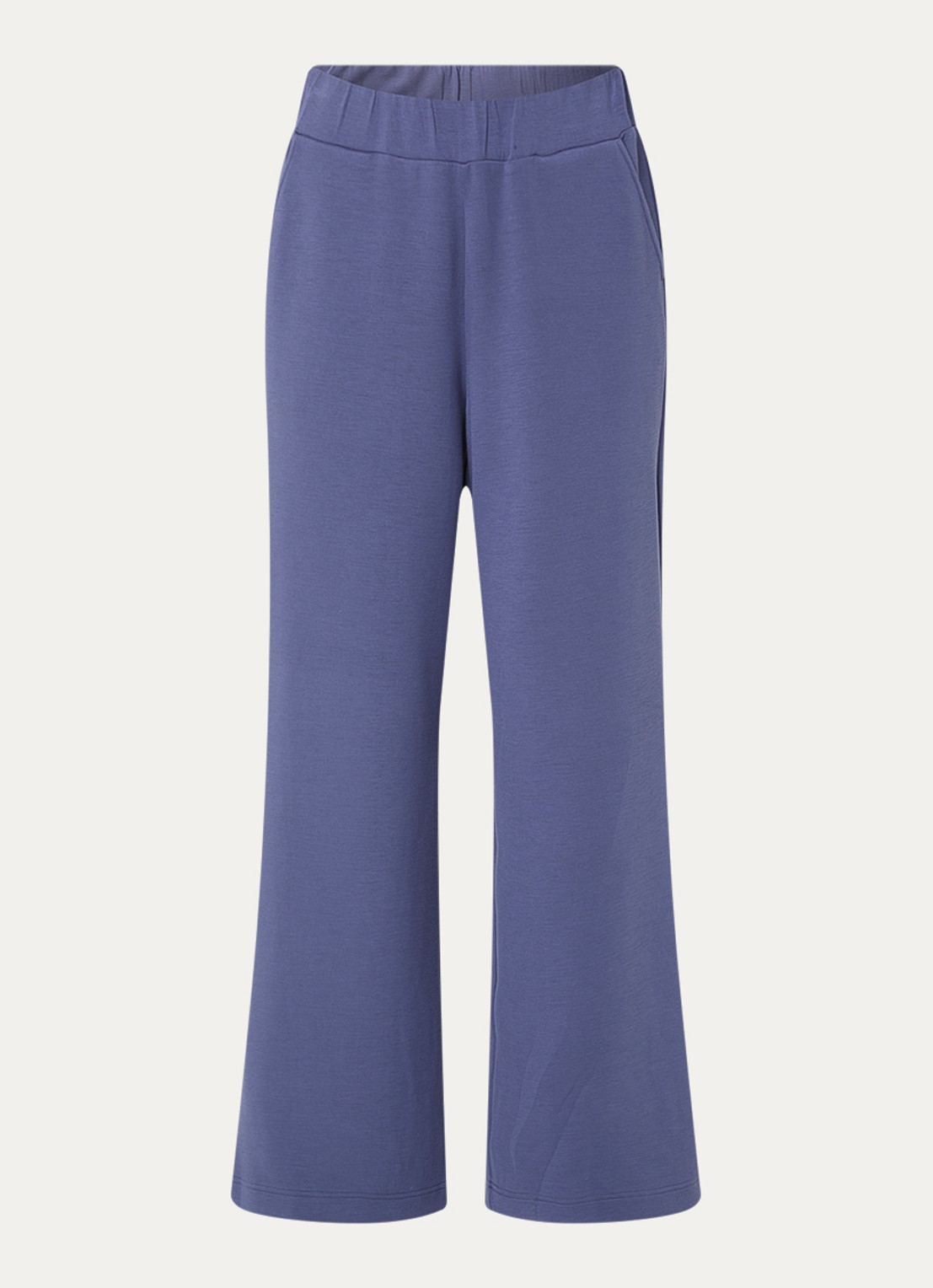 Mos Mosh MMNima high waist wide fit joggingbroek met steekzakken - voorkant 3 staalblauw