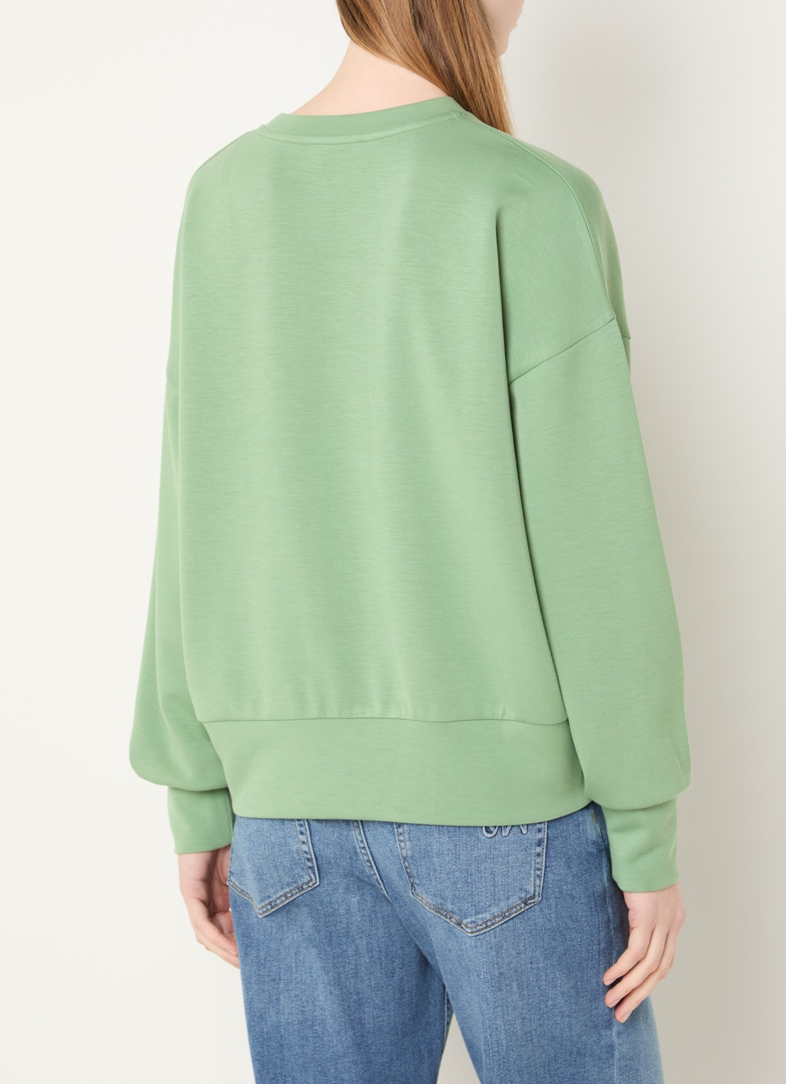 Mos Mosh MMNina sweater met logoborduring - achterkant 4 groen