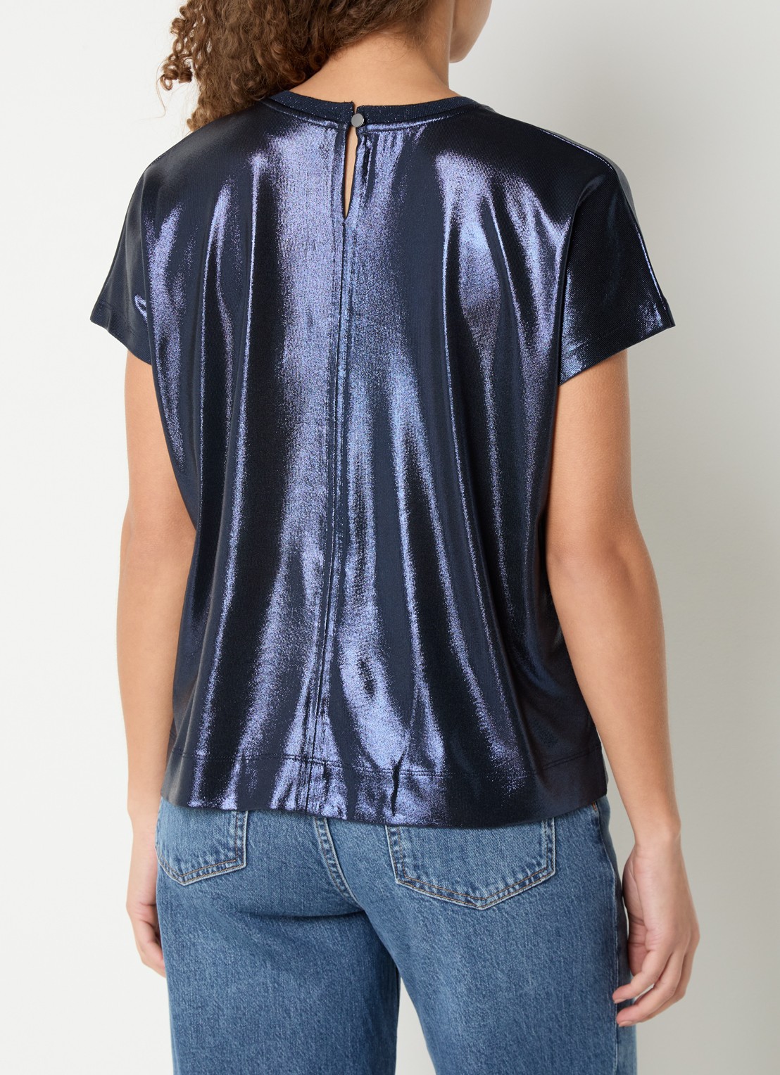 Mos Mosh MMNivola top met metallic finish - achterkant 5 donkerblauw