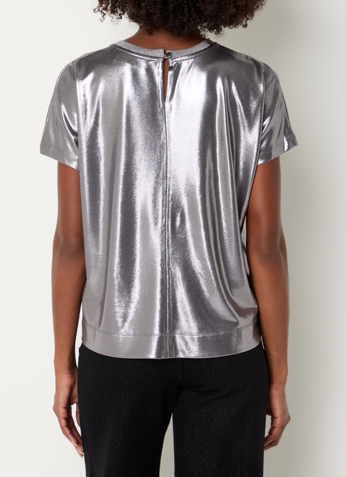Mos Mosh MMNivola top met metallic finish - achterkant 4 zilver