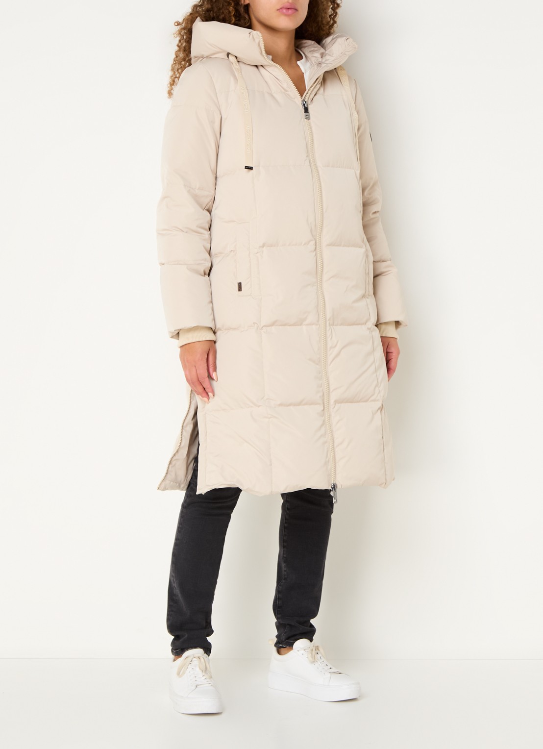 Mos Mosh MMNova longline puffer jas met steekzakken - detail 4 creme