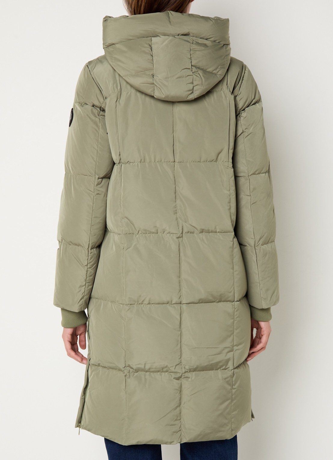 Mos Mosh MMNova longline puffer jas met steekzakken - achterkant 2 lichtgroen