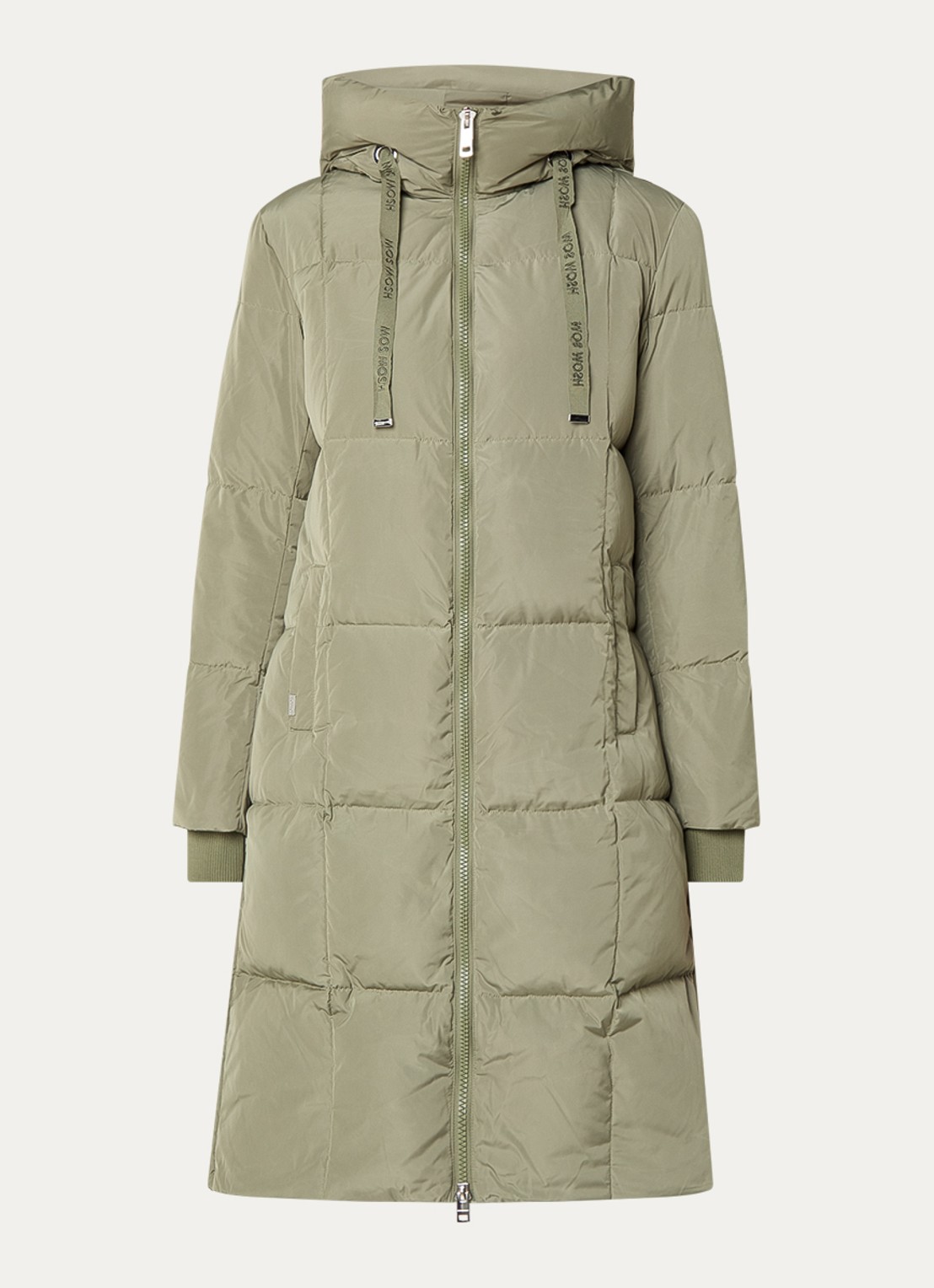 Mos Mosh MMNova longline puffer jas met steekzakken - voorkant 3 lichtgroen