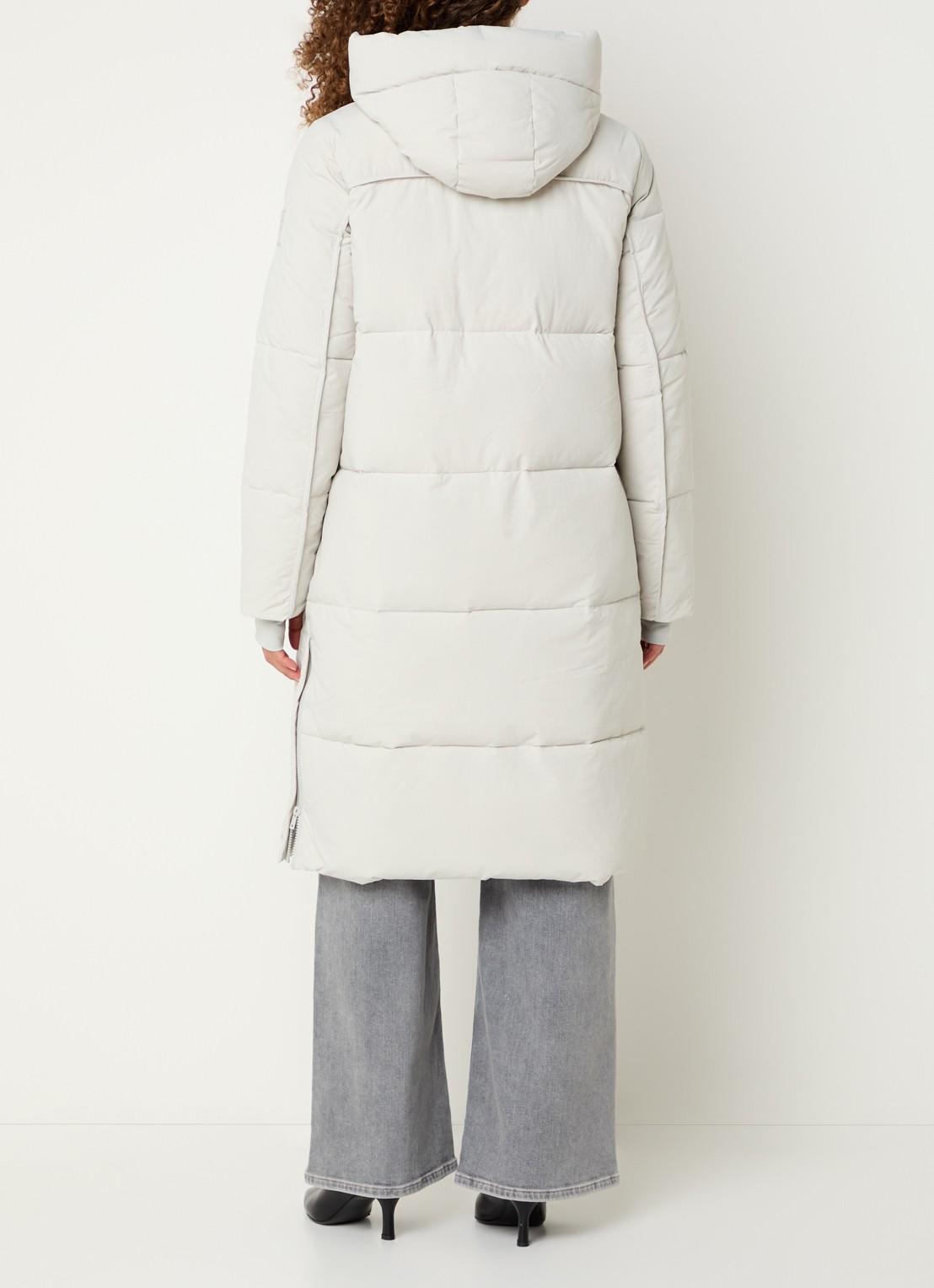 Mos Mosh MMNova Terma puffer jas met capuchon - achterkant 4 lichtgrijs