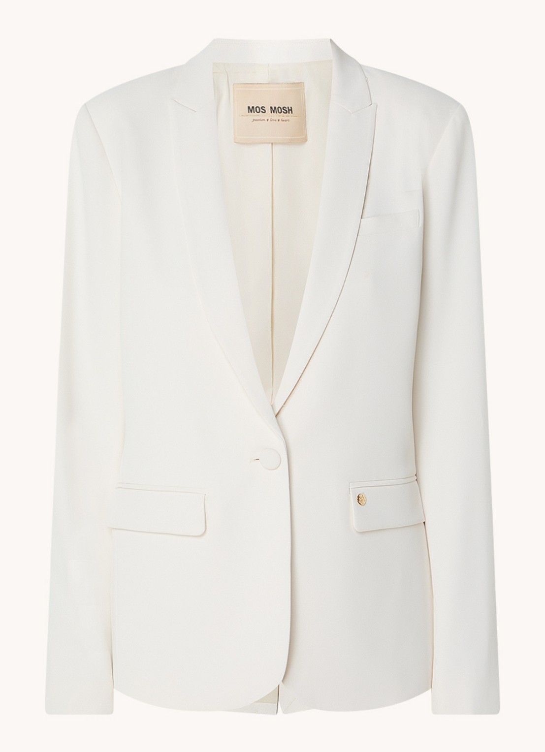 Mos Mosh MMPhoebe Miley blazer met klepzakken en schoudervulling - voorkant 3 wit