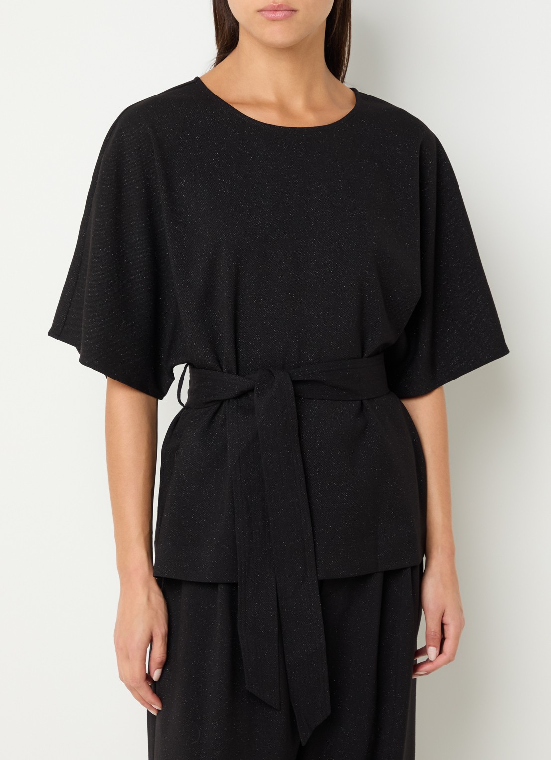Mos Mosh MMPie Bellevue tuniek met strikceintuur - detail 3 zwart