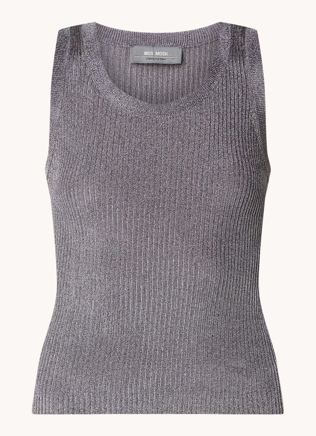 Mos Mosh MMRelena tanktop met lurex - voorkant 3 grijs