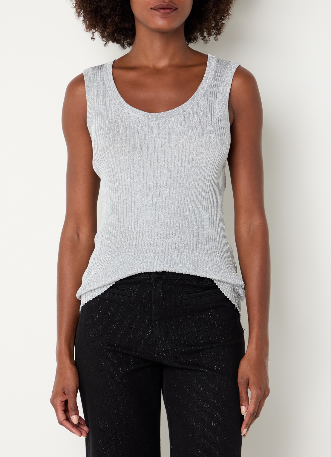 Mos Mosh MMRelena tanktop met lurex - detail 4 zilver