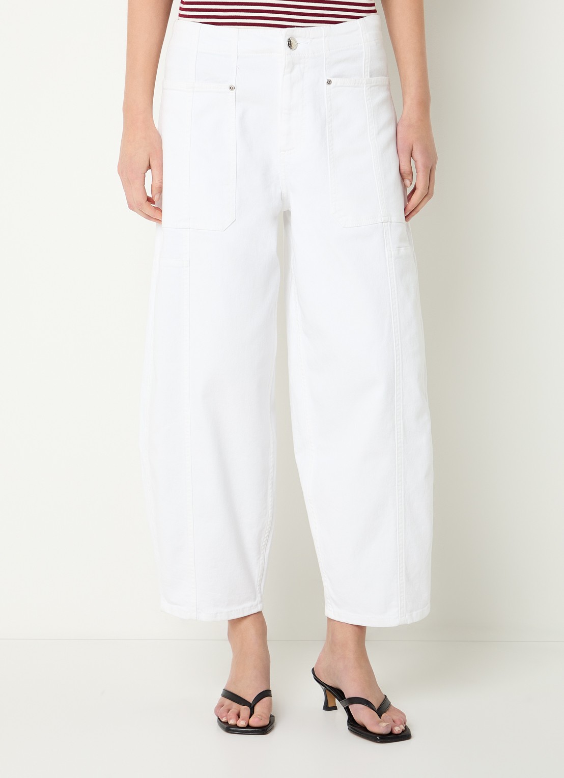 Mos Mosh MMRosy high waist balloon fit jeans met gekleurde wassing - detail 4 wit