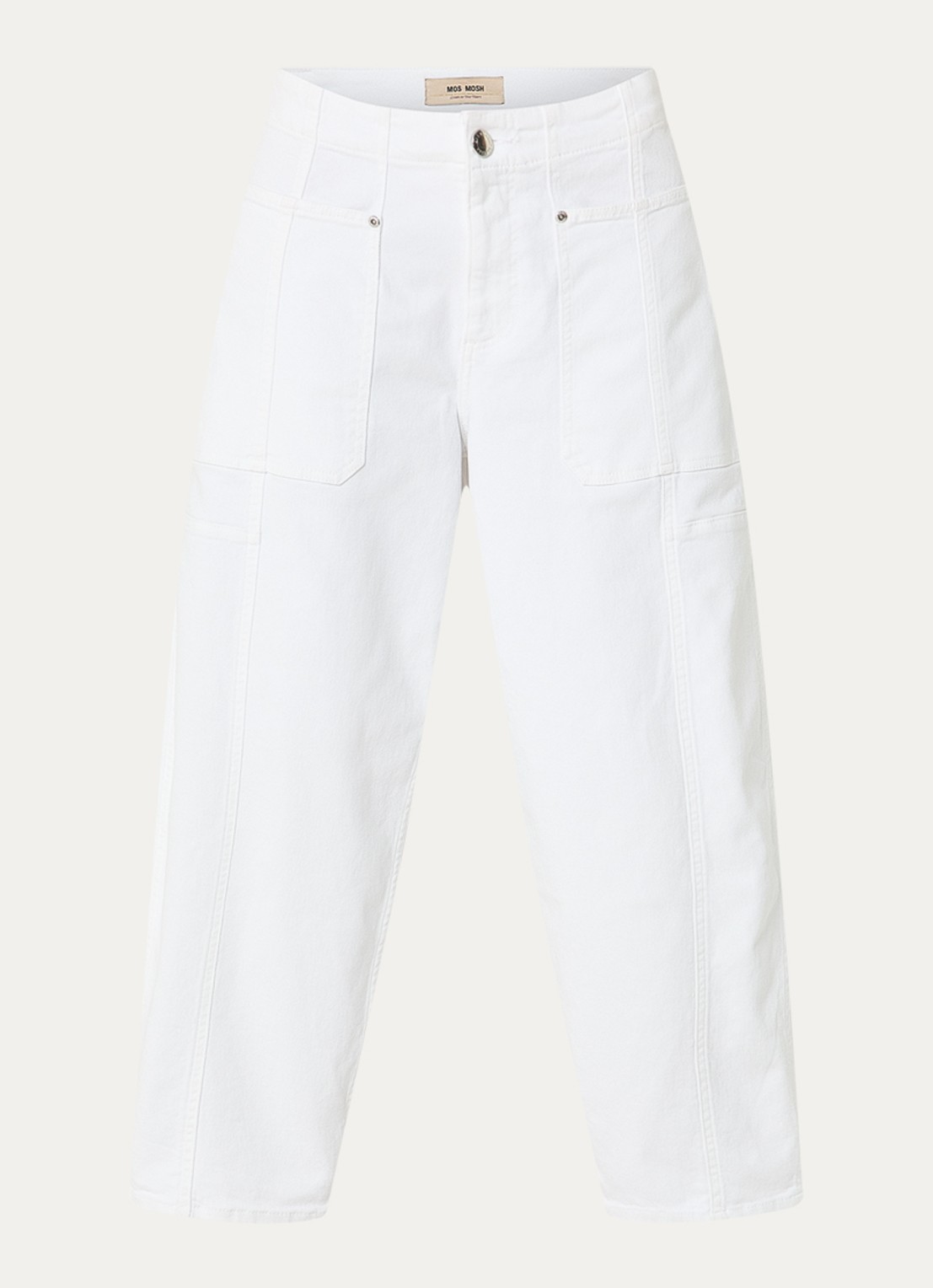 Mos Mosh MMRosy high waist balloon fit jeans met gekleurde wassing - voorkant 2 wit