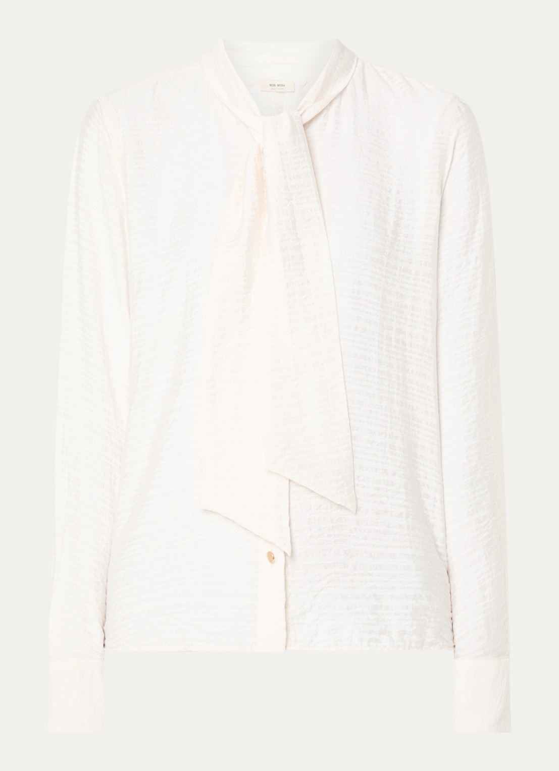 Mos Mosh MMSaba blouse met sjaalkraag - voorkant 3 gebroken wit