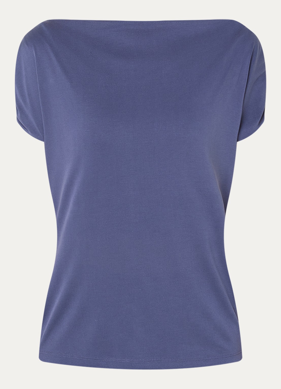 Mos Mosh MMShima top met boothals - voorkant staalblauw